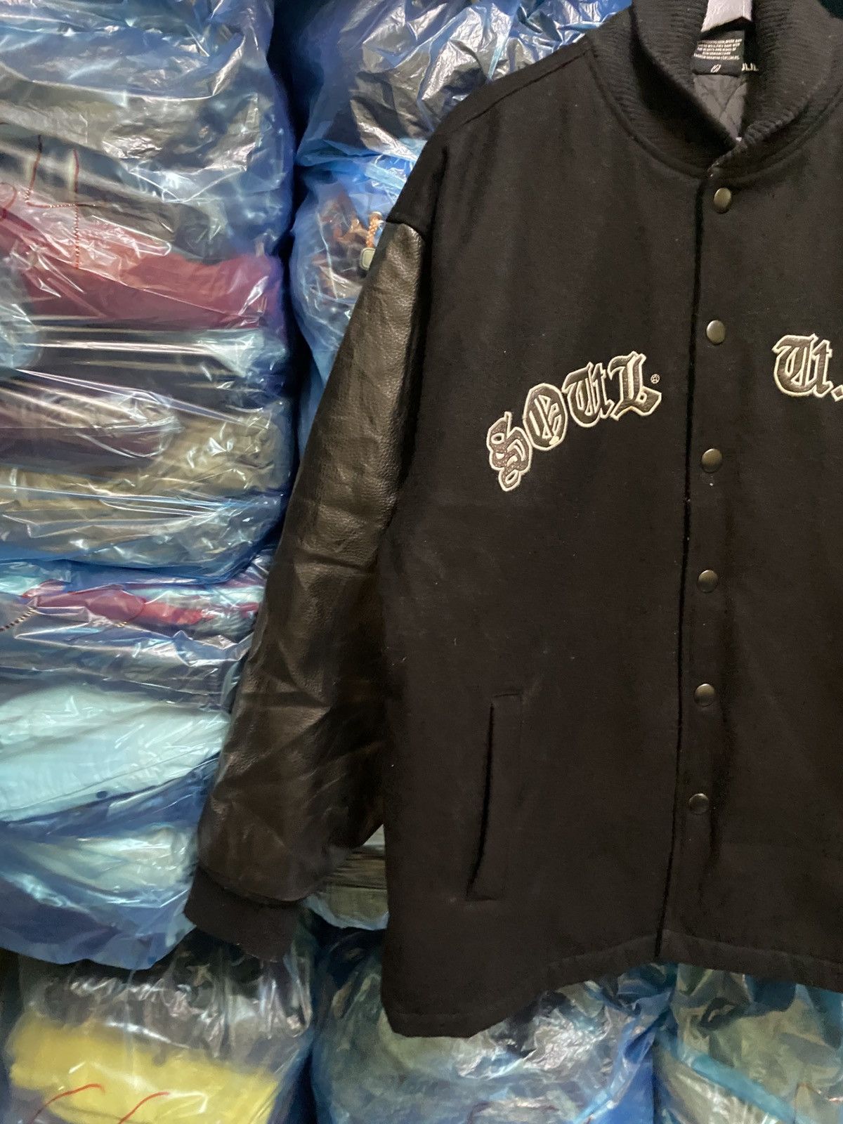 Sol Angeles Soul USA Los Angeles Black Varsity Jacket - Vintage Style Size US L / EU 52-54 / 3 - 7 Thumbnail