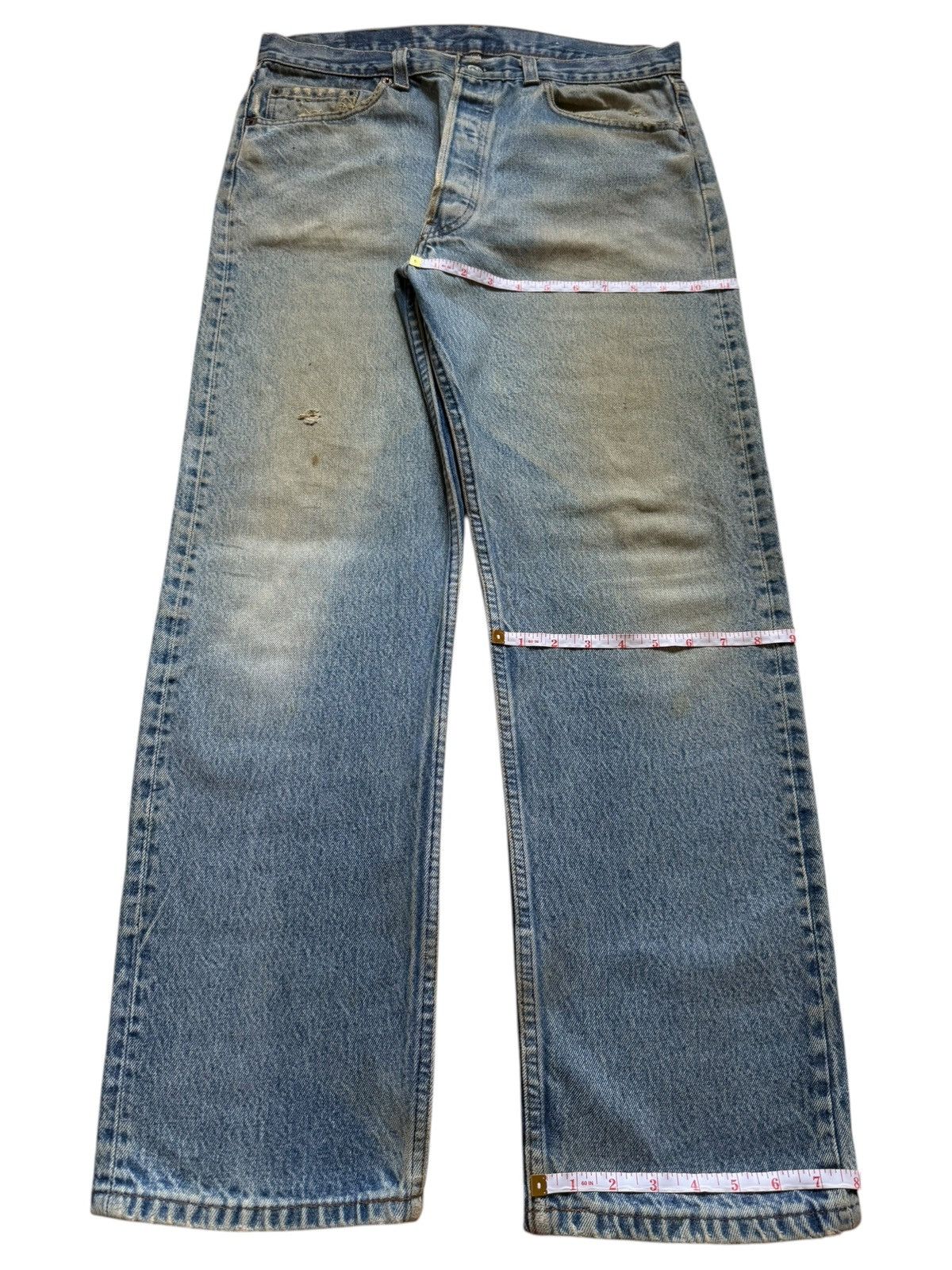 Levi's Vintage 80s Levis 501 Mud Wash Distressed Jeans Size US 32 / EU 48 - 8 Thumbnail