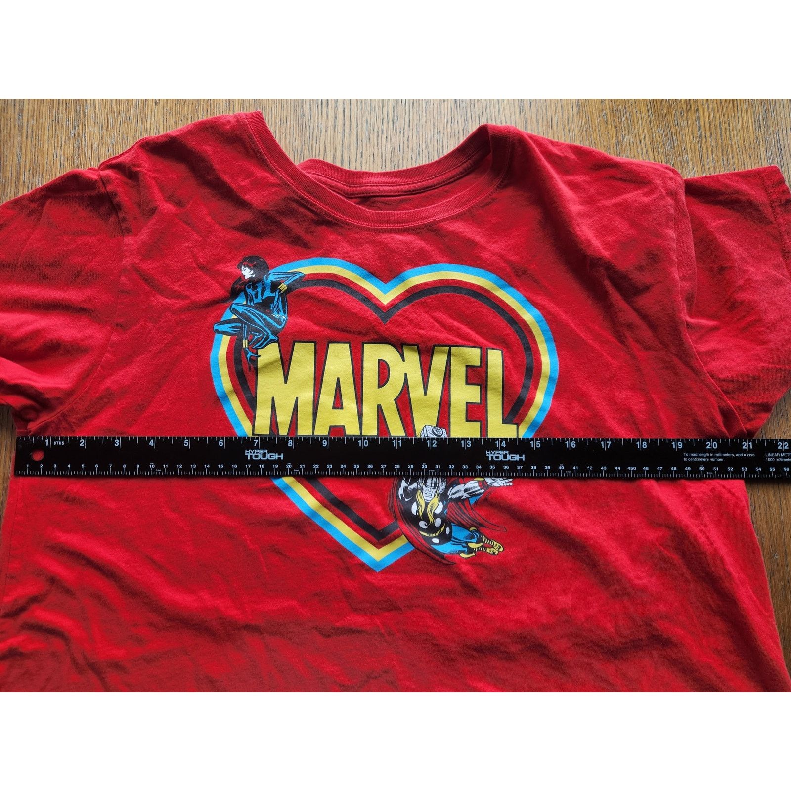 Marvel Comics XL Marvel Red Heart Logo Crop Top Mighty Fine Shirt Size XL / US 12-14 / IT 48-50 - 2 Thumbnail
