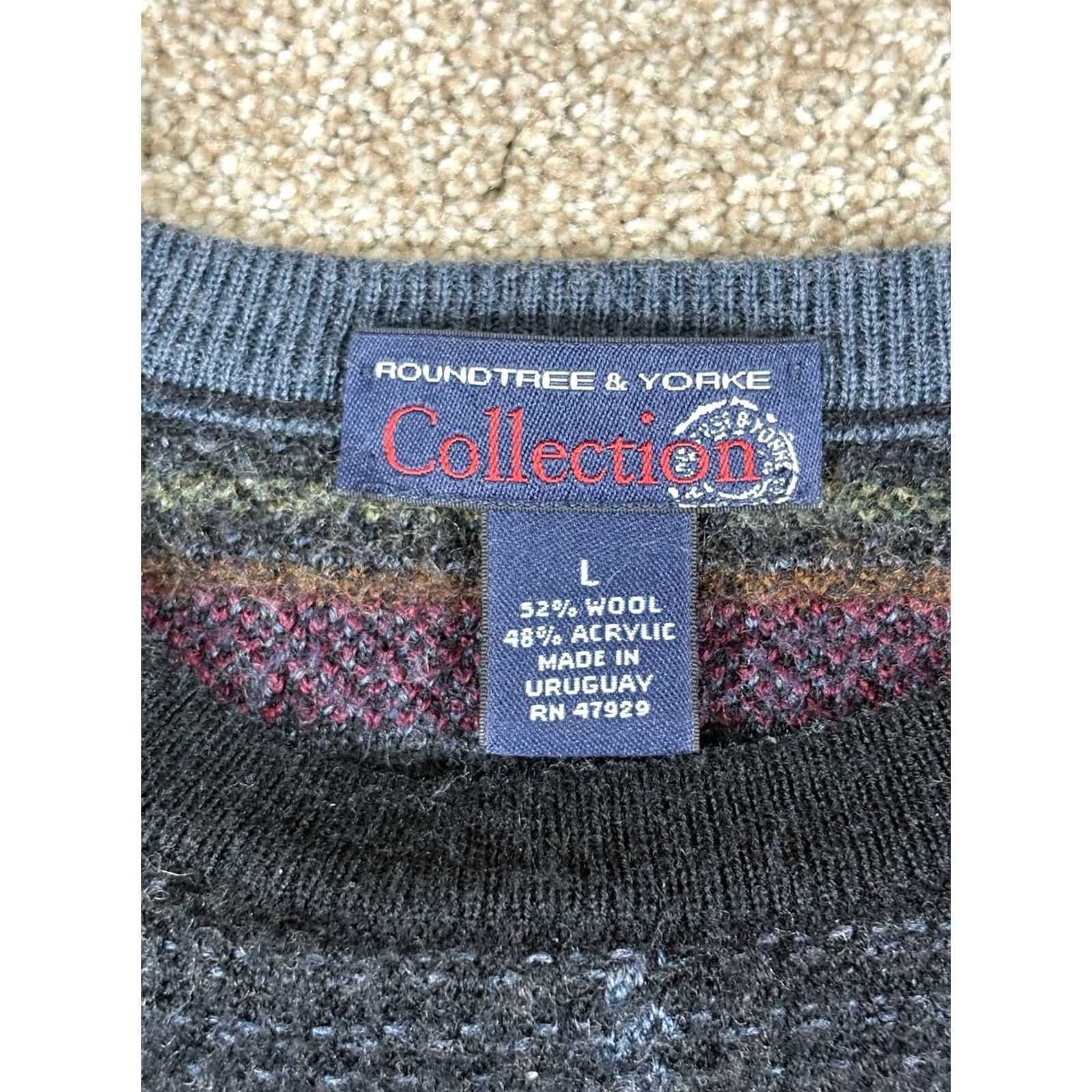 Roundtree & Yorke VINTAGE Roundtree & Yorke Sweater Mens M-L VTG Collection Striped Wool Blend Size Size US M / EU 48-50 / 2 - 2 Thumbnail