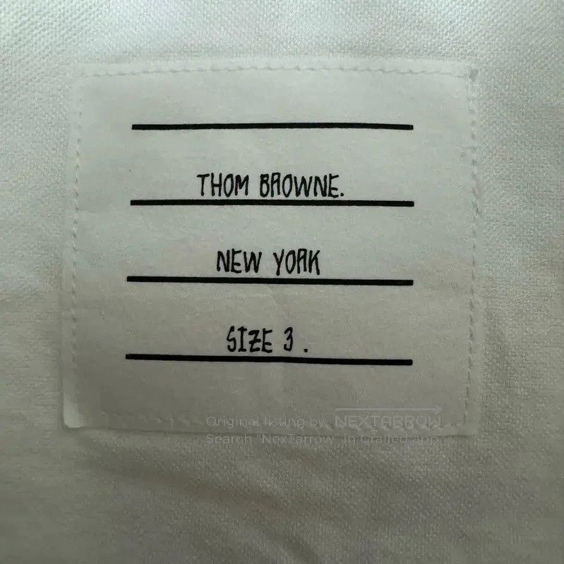 Thom Browne Thom Browne White Cotton Embroidered Logo Shirt . Size US M / EU 48-50 / 2 - 3 Thumbnail