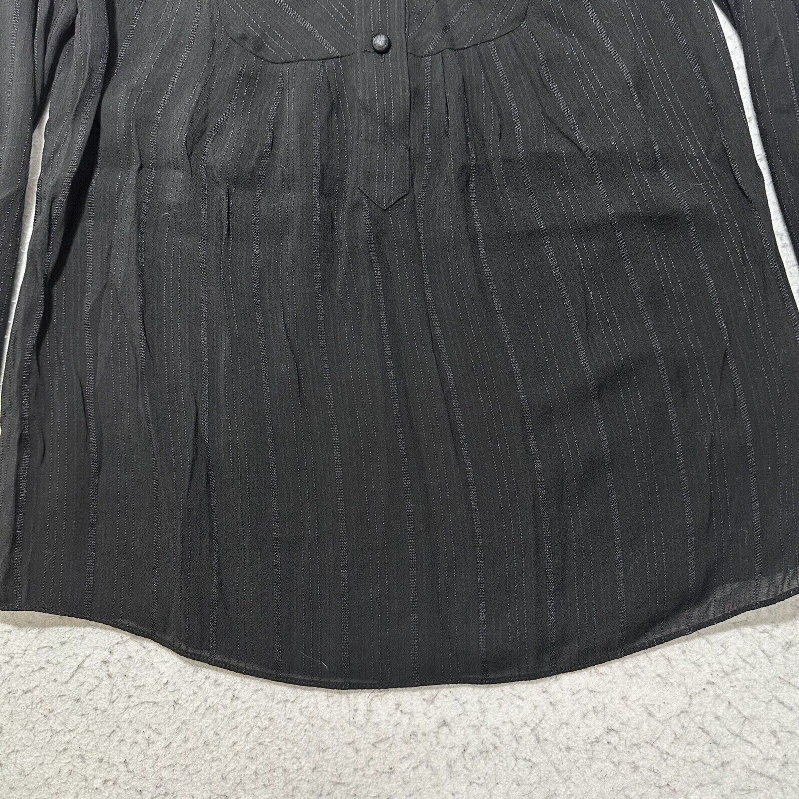 Nicole Miller Nicole Miller Small Button Down Collared Black Blouse Shirt Size S / US 4 / IT 40 - 7 Thumbnail