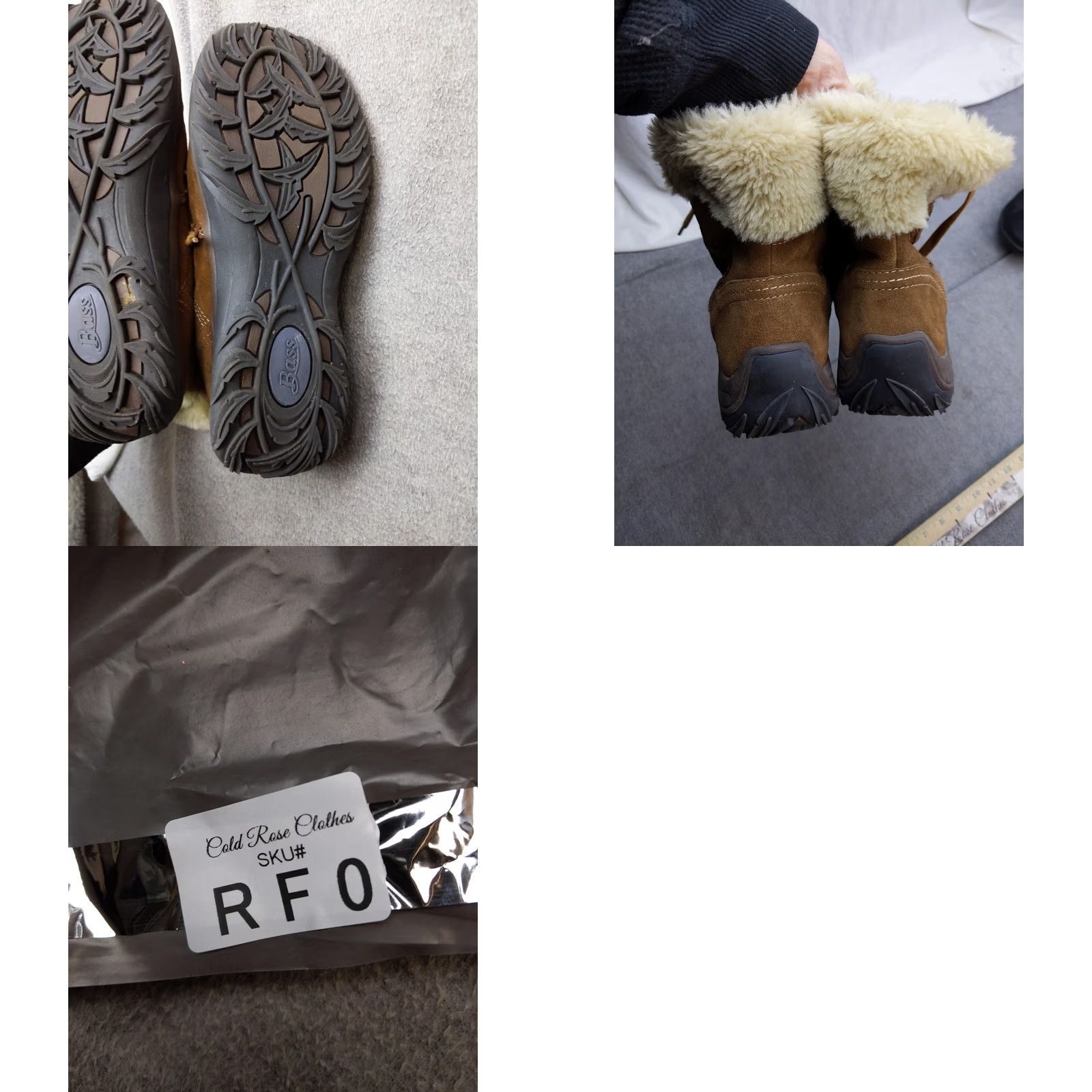 Vintage Bass Summit Snow Boots Womens Size 8 39 Brown Suede Faux Fur Ankle Lace Up Size US 8 / IT 38 - 8 Thumbnail