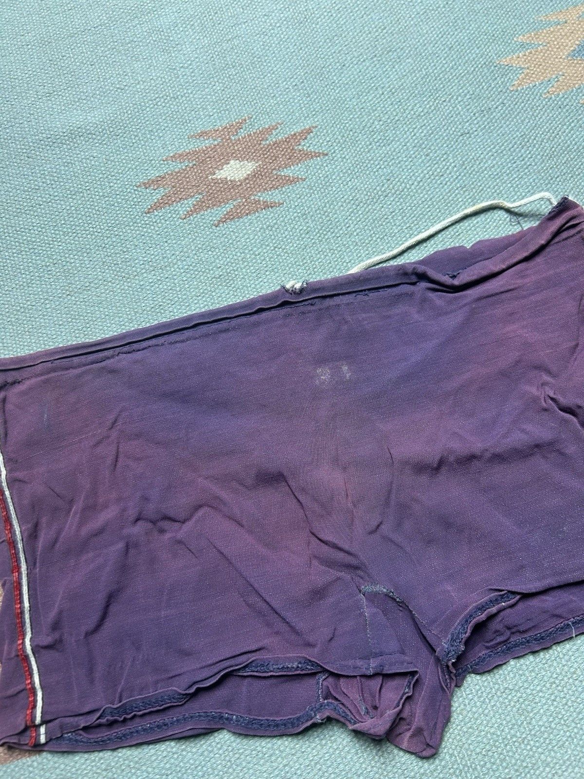 Vintage Vtg 40s 50s swim shorts trunks rayon beach faded purple 35 Size US 34 / EU 50 - 3 Thumbnail