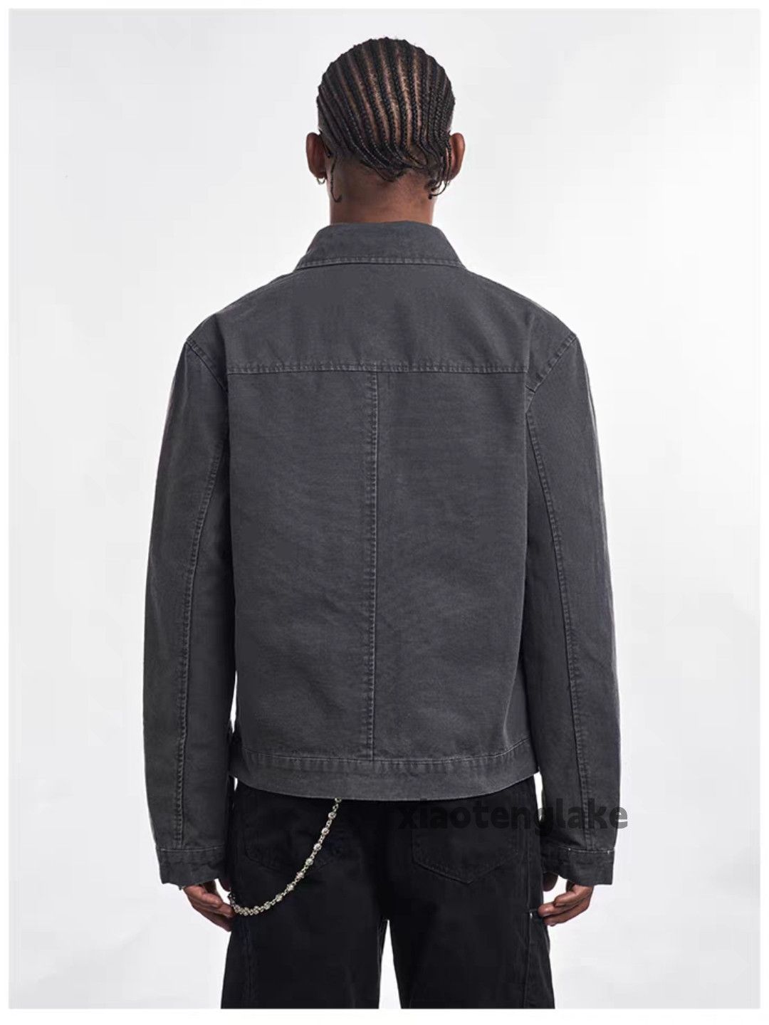 Designer Unisex washed faded loose workwear carpenter jacket Size US S / EU 44-46 / 1 - 5 Thumbnail