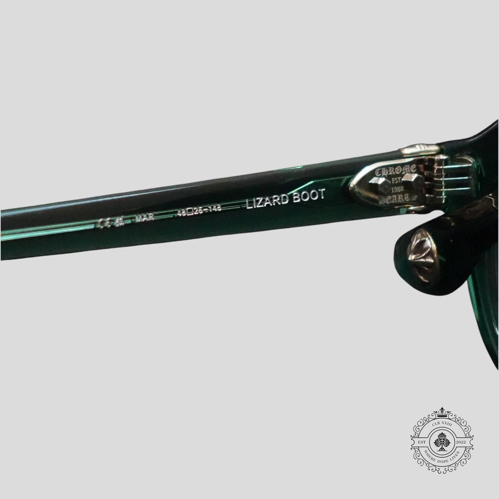 Chrome Hearts Chrome Hearts Lizard Boot Sunglasses in Marine Green/Silver Size ONE SIZE - 6 Thumbnail