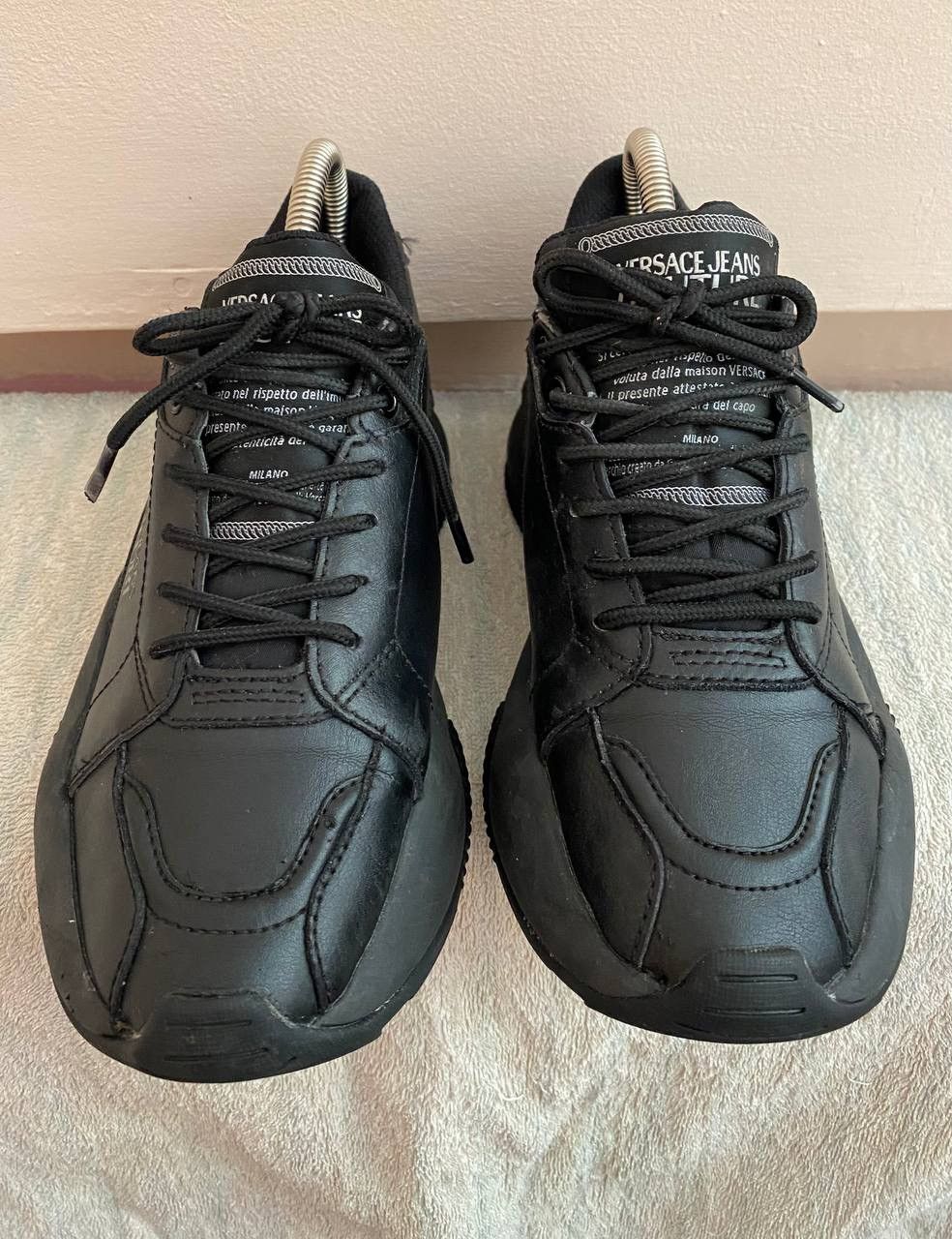 Versace Jeans Couture 📌 Versace Jeans Couture Black Signature Classic Sneakers Size US 5.5 / EU 38 - 3 Thumbnail