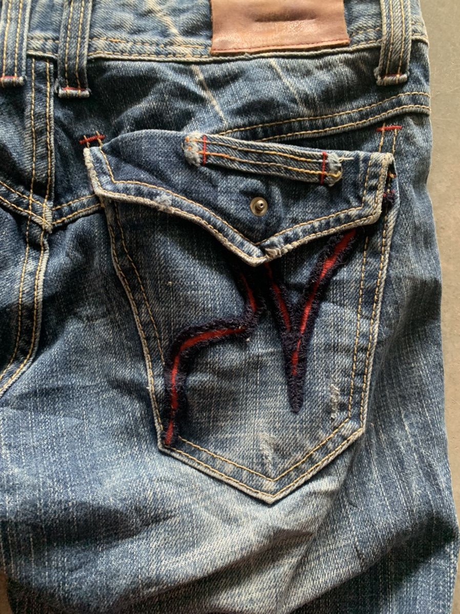 If Six Was Nine × Le Grande Bleu (L.G.B.) flare vintage y2k embroidery japanese denim red pepper Size 30" / US 8 / IT 44 - 19 Thumbnail