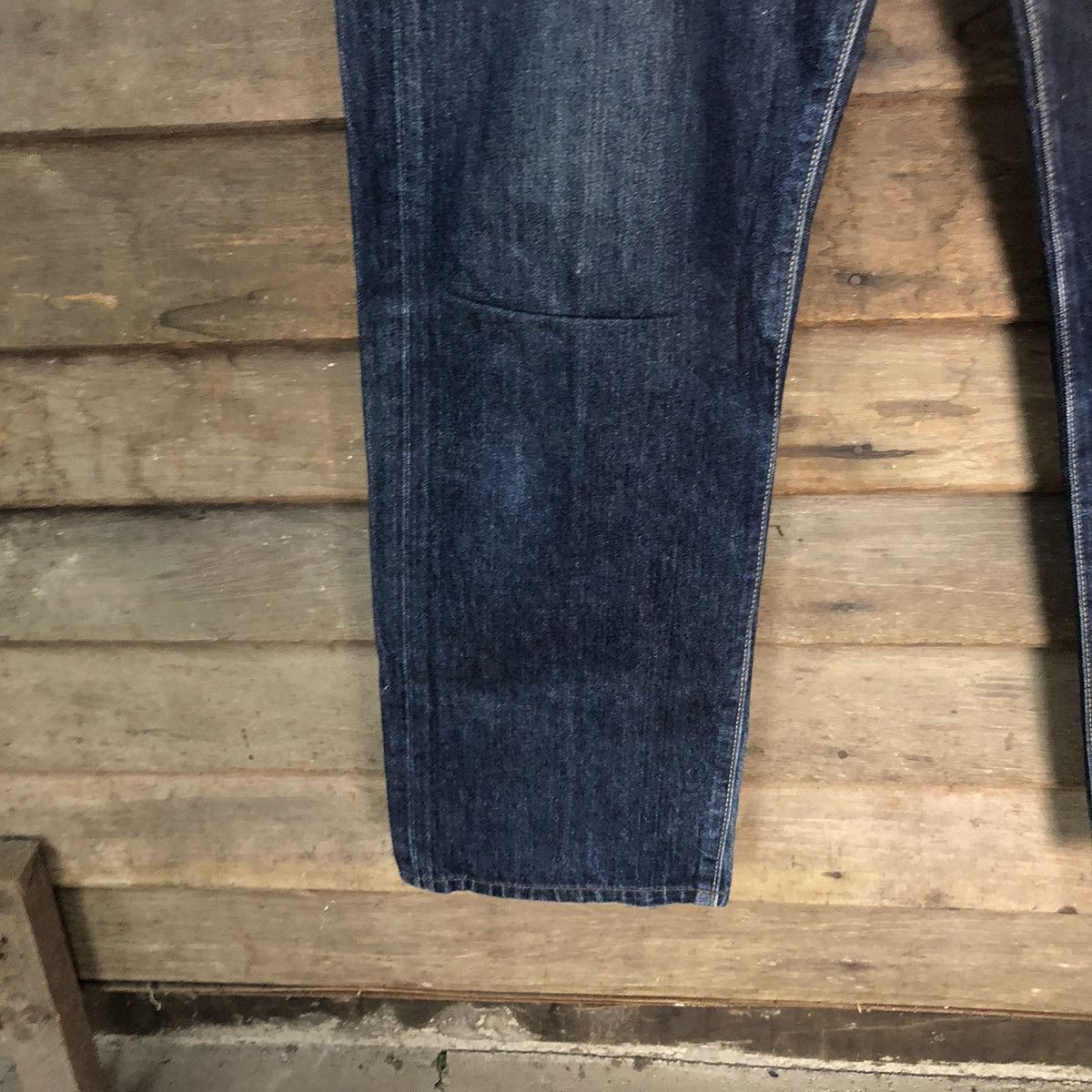 Japanese Brand Uniqlo Jeans Blue Distressed Denim Pants #7324 Size US 35 - 9 Thumbnail