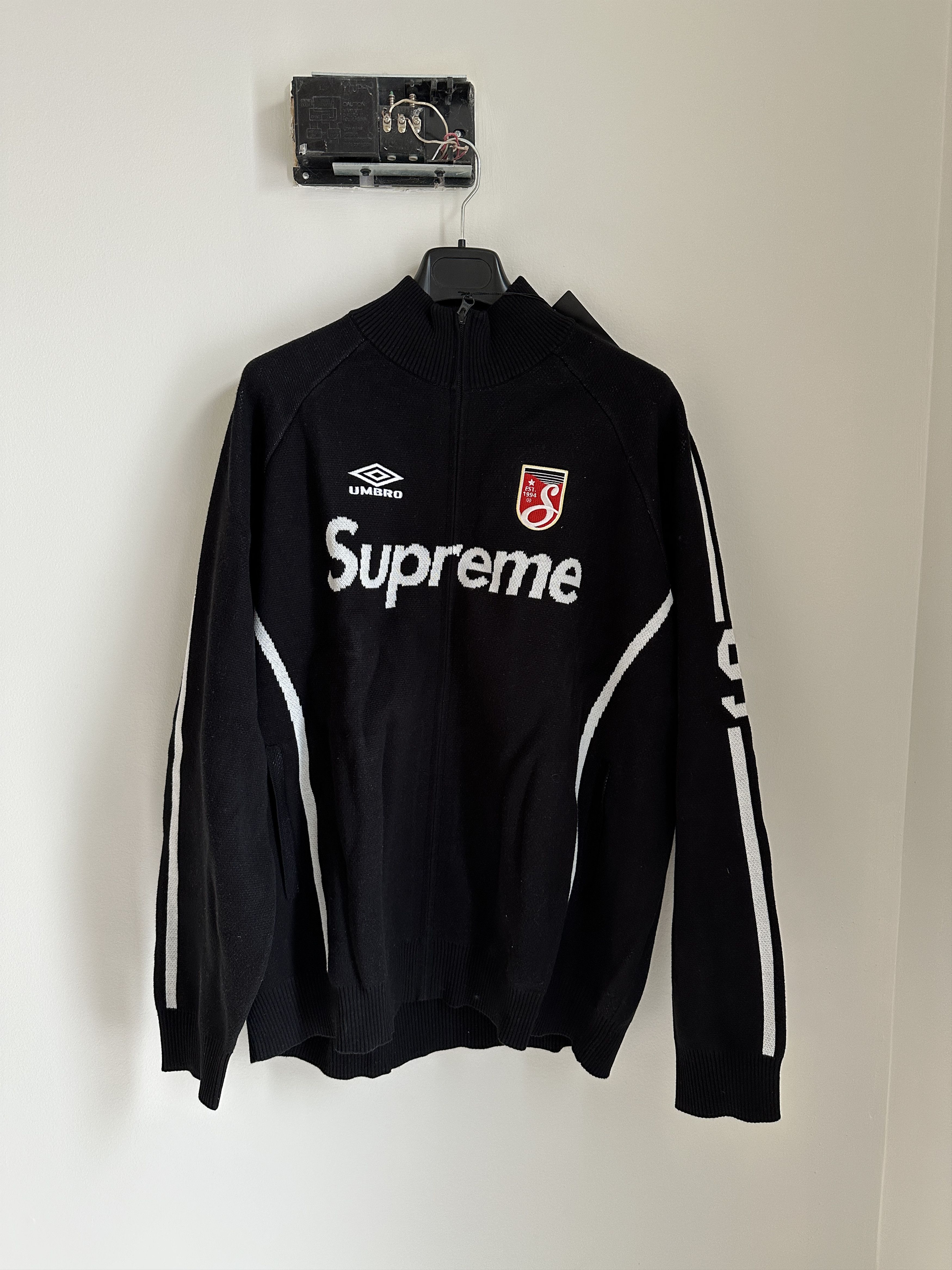 Streetwear × Supreme × Umbro Supreme Umbro Zip Up Sweater Black