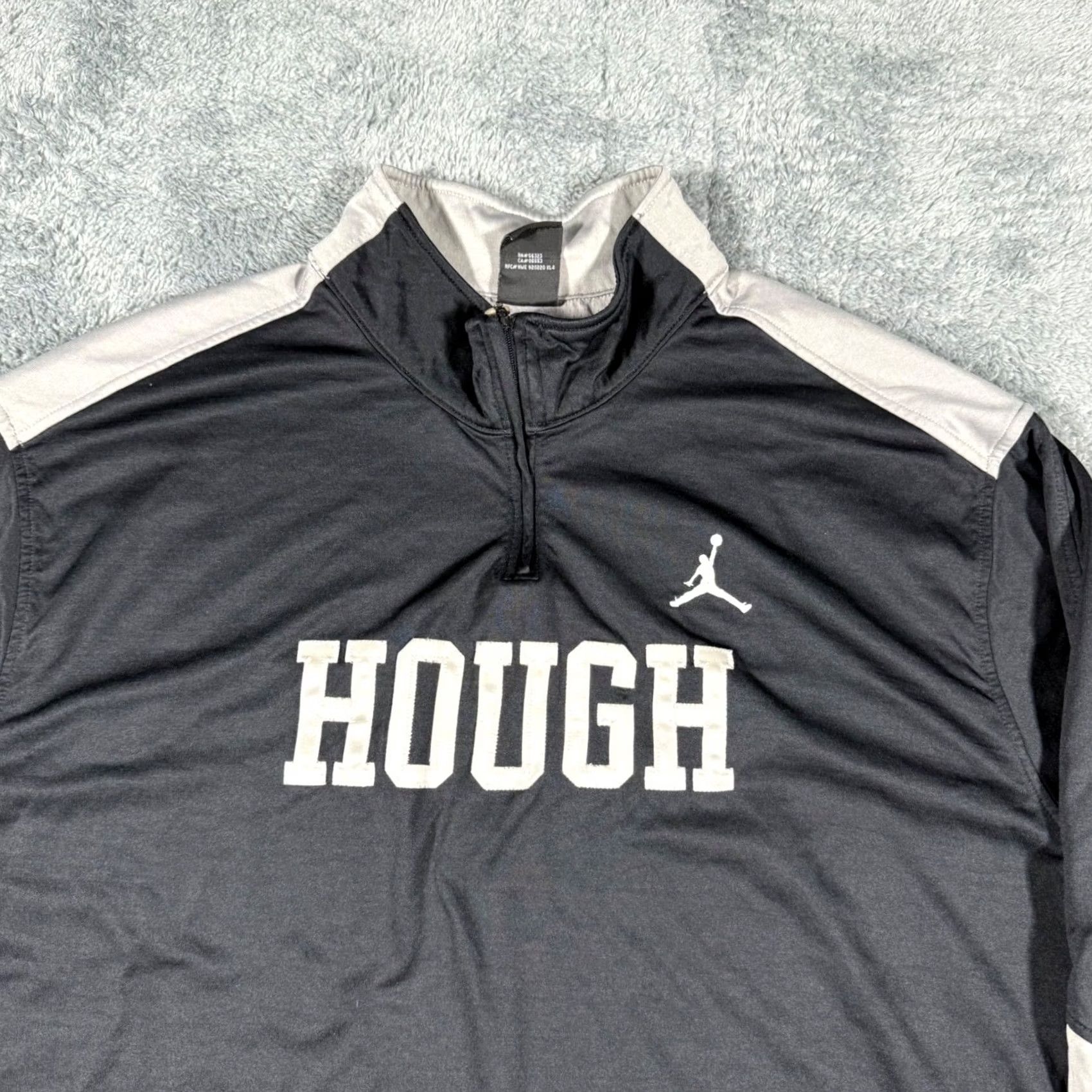 Jordan Brand VINTAGE Jordan HOUGH 2XL Mens Quarter Zip Pullover Shirt Black Gray Athletic Size US XXL / EU 58 / 5 - 3 Thumbnail