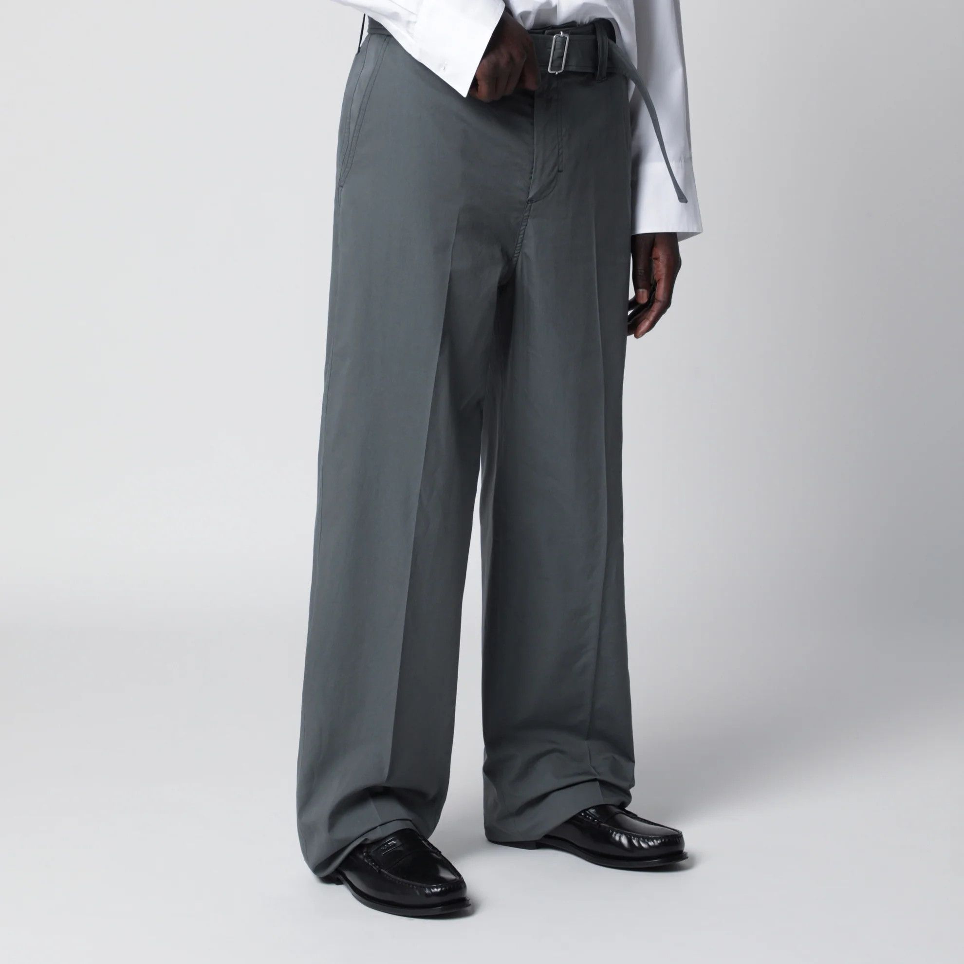 Lardini o1d2blof0526 Cotton Silk Pants in Gray Size US 32 / EU 48 - 3 Thumbnail