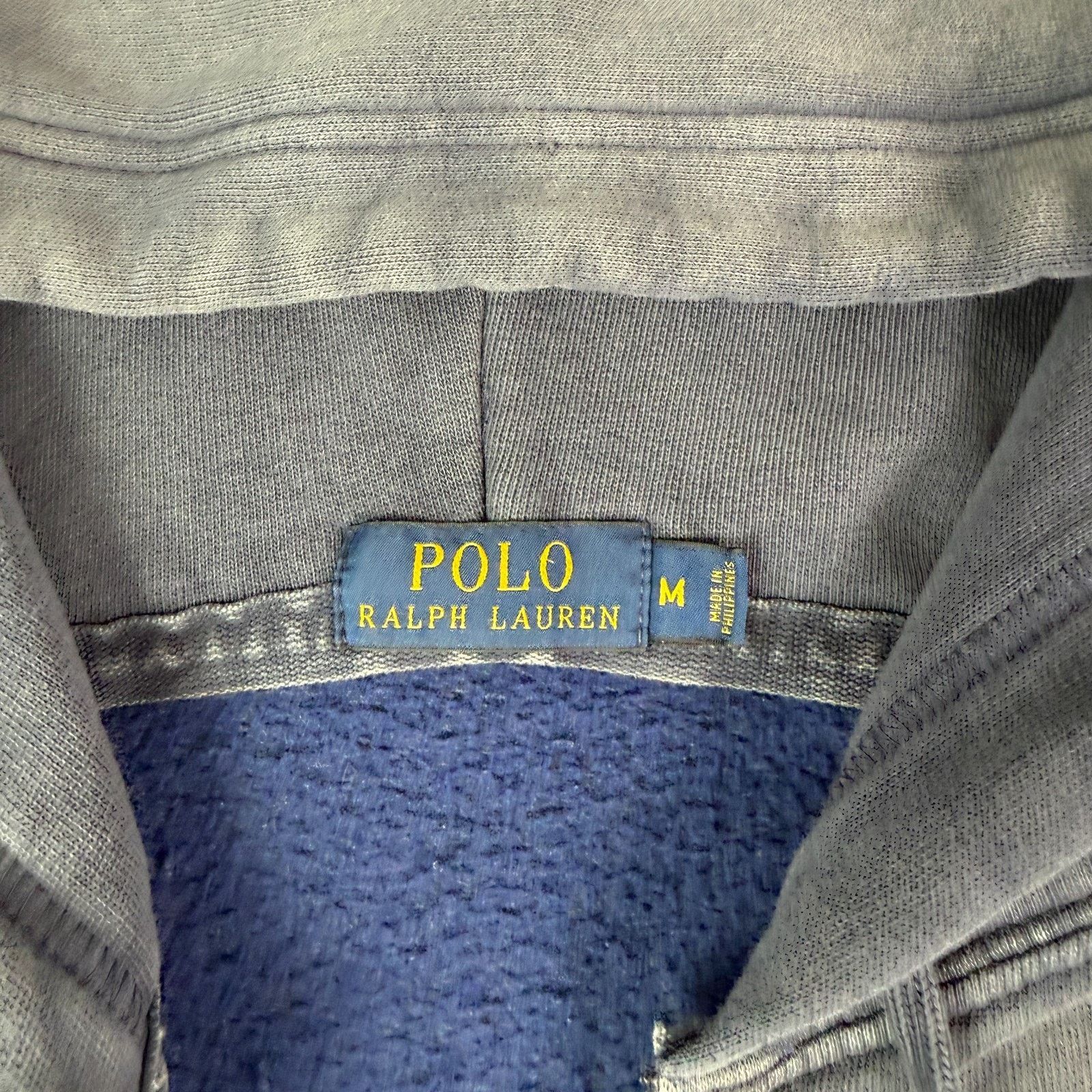 Polo Ralph Lauren × Vintage Polo Ralph Lauren Zip Hoodie Faded Blue Distressed Boxy VTG Size US M / EU 48-50 / 2 - 6 Thumbnail