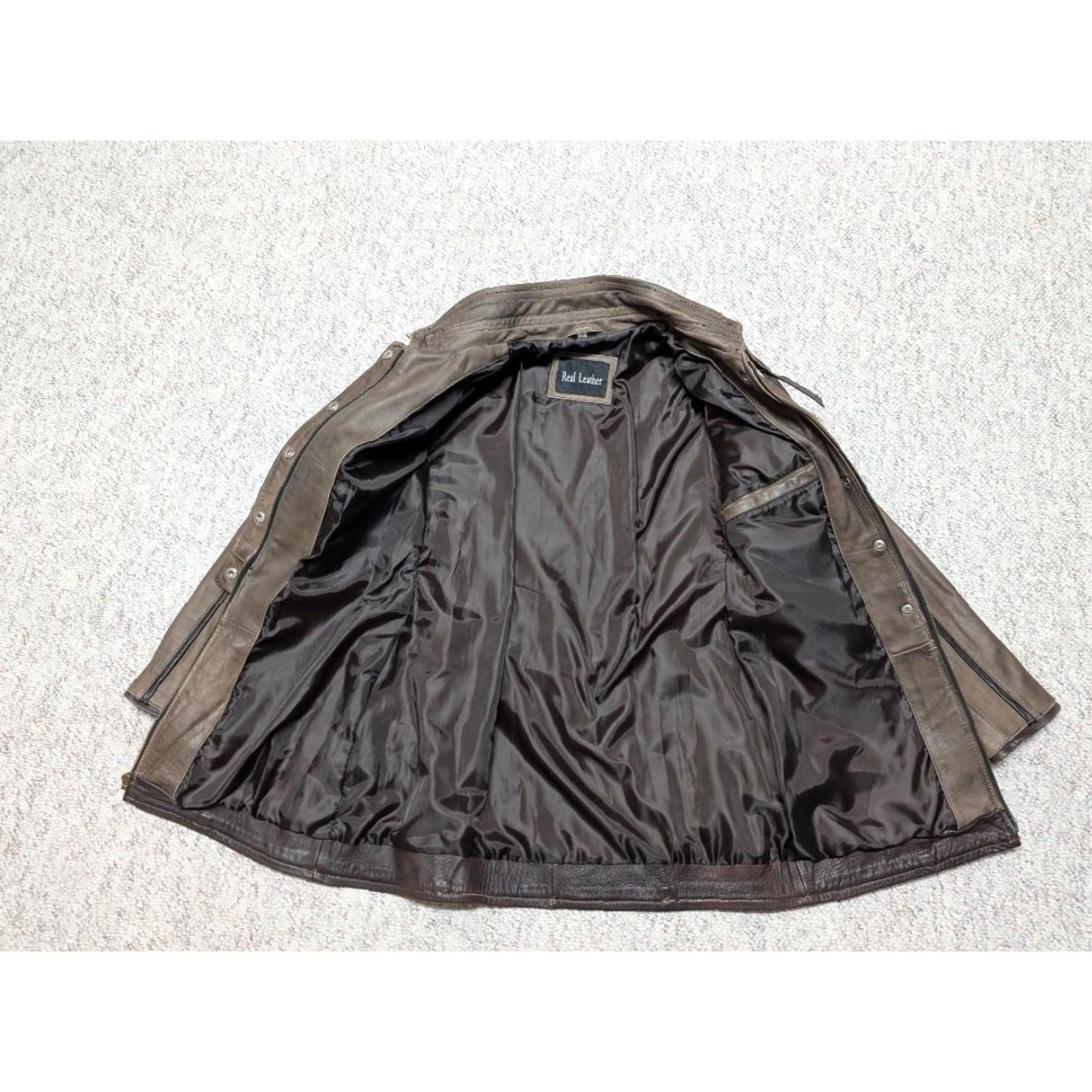 Vintage VINTAGE leather jacket 1990s STEAMPUNK Mad Max S brown Real Leather Women Long Coat Bomber Pattern 90s Goth Steampunk Amelia Earhart Flyers Mens Women Size 28" / US 6 / IT 42 - 6 Thumbnail