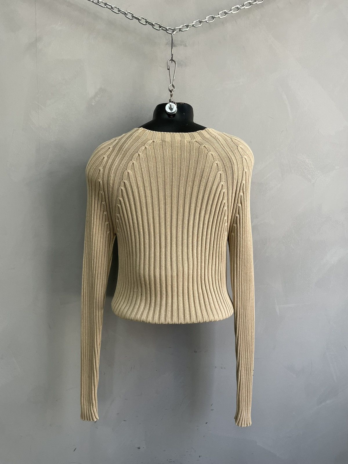 Diesel Diesel style Kapital Beige Ribbed Knit Sweater Size L y2k Size US L / EU 52-54 / 3 - 5 Thumbnail