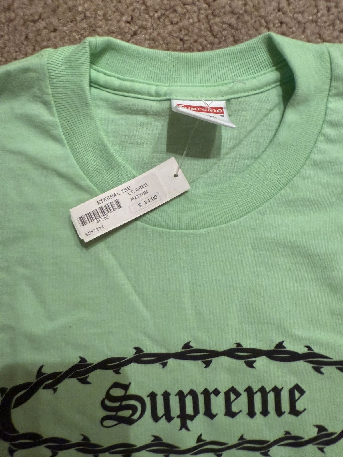 Supreme SUPREME ETERNAL TEE SS17 BRAND NEW UNWORN MINT GREEN Size US M / EU 48-50 / 2 - 4 Thumbnail