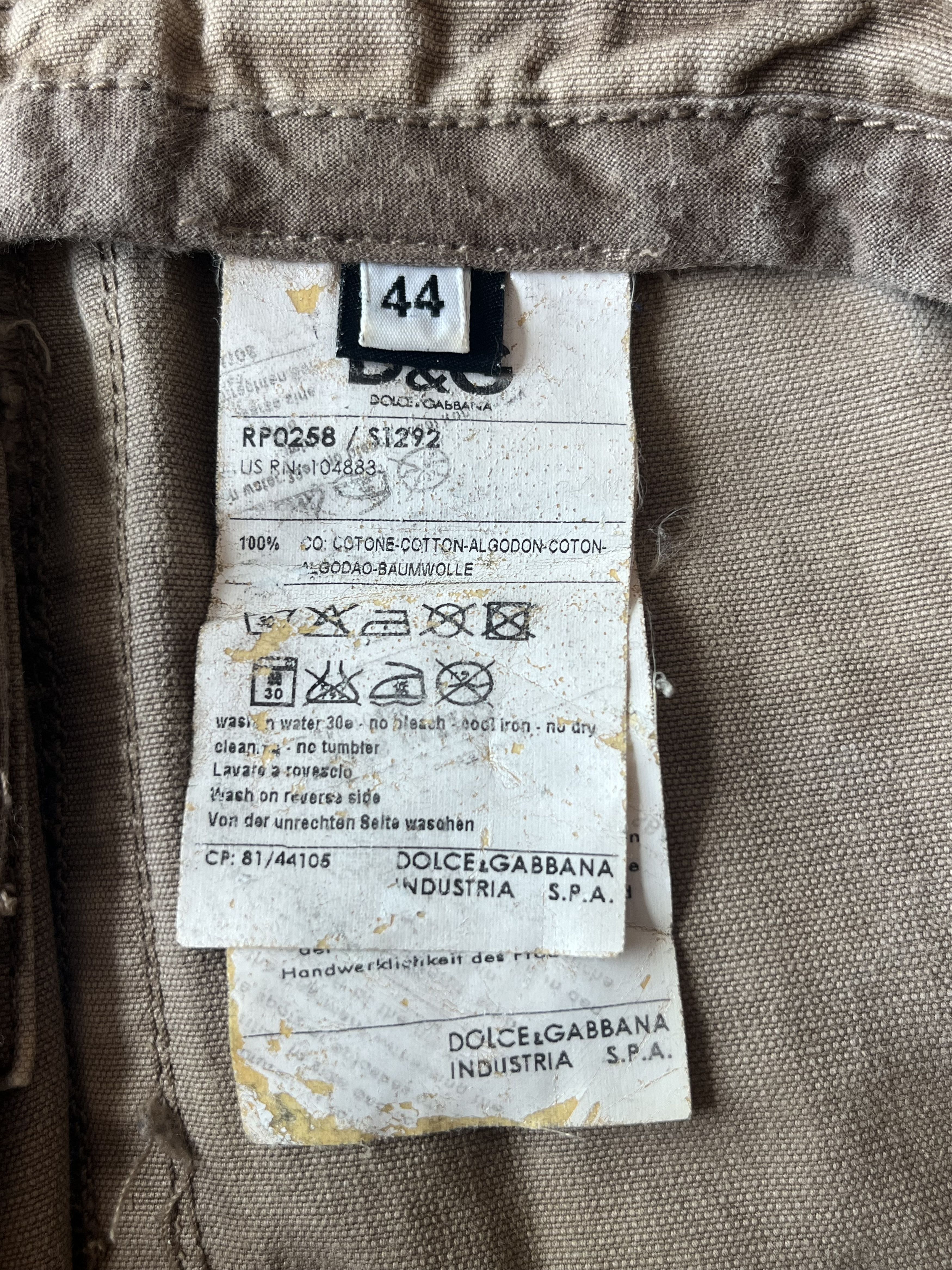 Dolce & Gabbana AW2006 Dolce & Gabbana Beige Cotton Multi-Pocket Cargo Pants Size US 28 / EU 44 - 7 Thumbnail