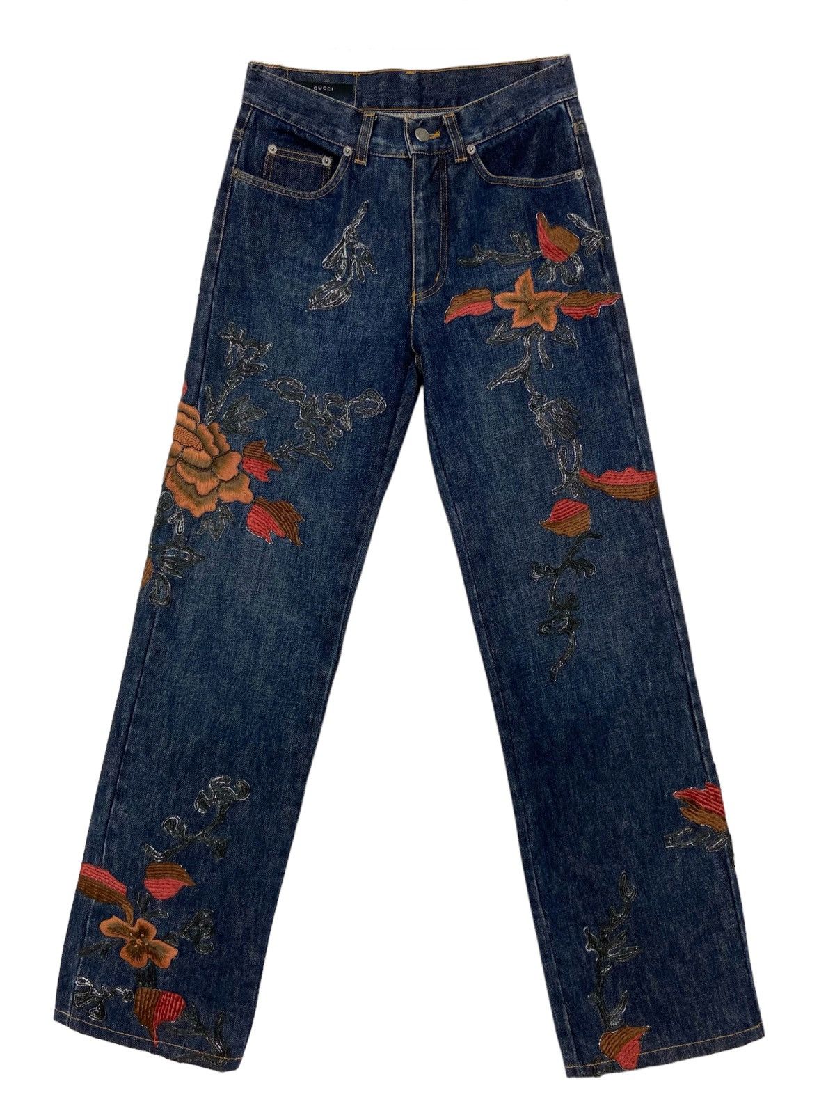 Gucci × Tom Ford A/W 1999 Floral Embroidered Jeans (AW99