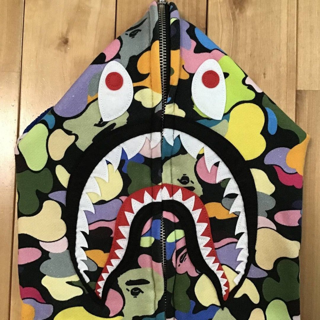 Bape BAPE Multi camo WGM shark full zip hoodie a bathing ape Size US XL / EU 56 / 4 - 3 Thumbnail