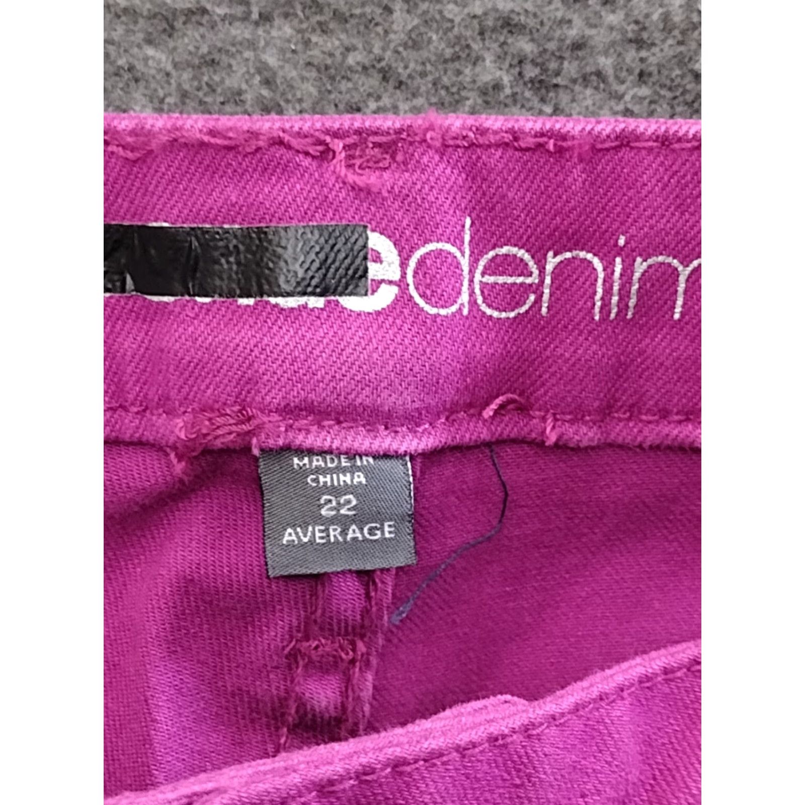 Denime Unbranded Women's Jeans Tapered Denim Pink/Purple 22 Plus Size High Rise 5-Pocket Stretch Denim Jeans Womens Size 40" / US 18 - 7 Thumbnail