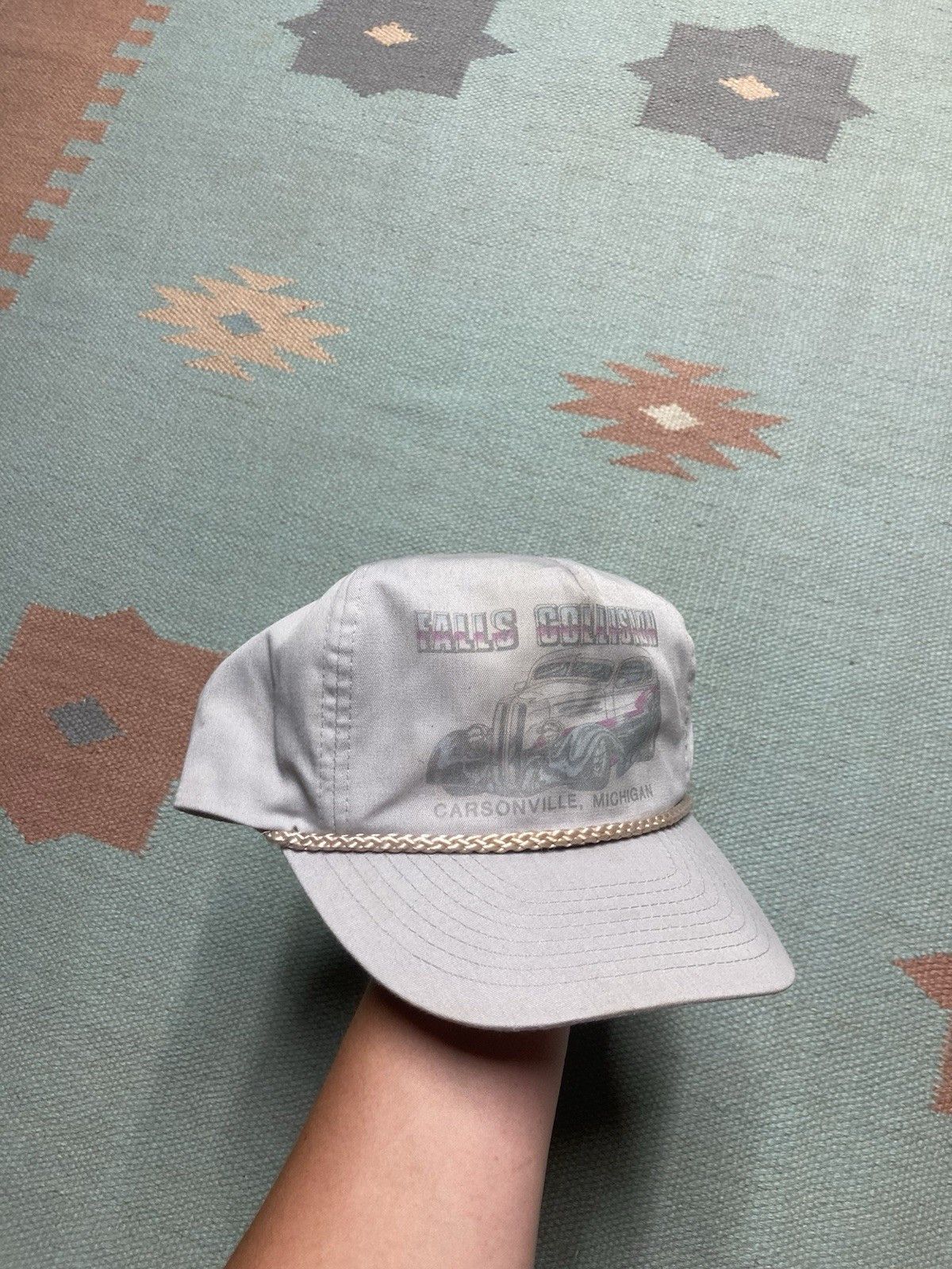 Vintage SnapBack hat falls collision carsonville Michigan hot rod Size ONE SIZE - 1 Thumbnail