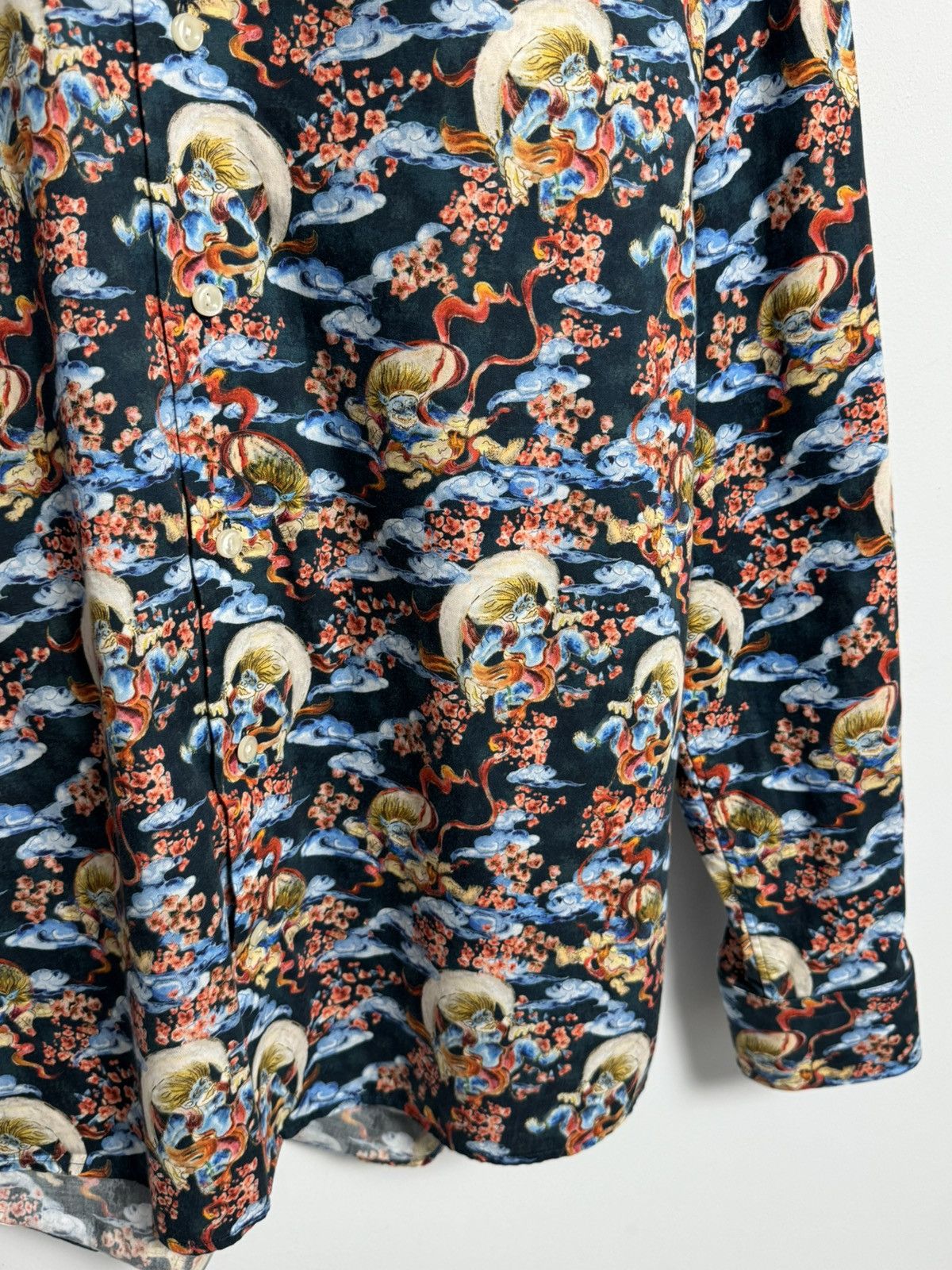 Eton Eton Mens AOP Gin Japanese Style Signature Twill Button Size US L / EU 52-54 / 3 - 9 Thumbnail
