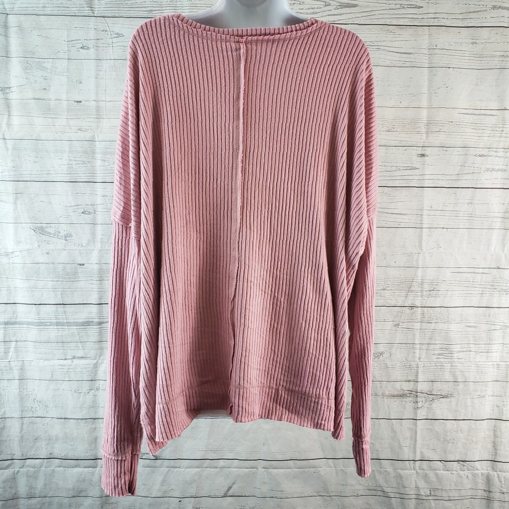 Vintage VINTAGE Wild Fable Ribbed Top Pink Long Sleeve V-Neck Oversized Womens 2XL Size XXL / US 16-18 / IT 52-54 - 4 Thumbnail