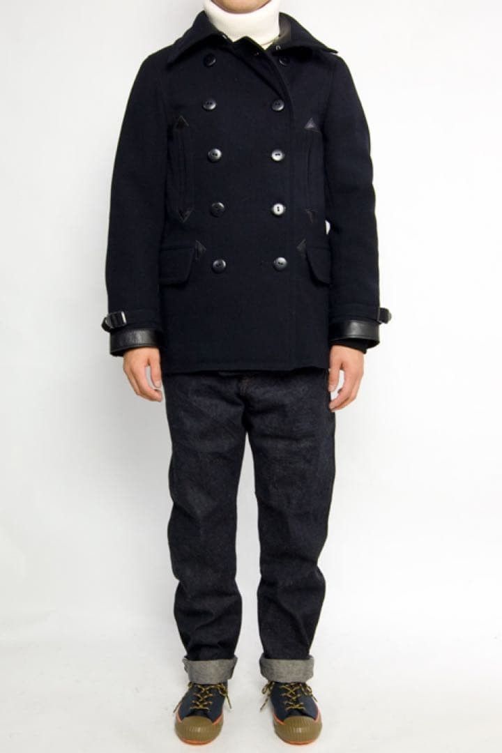 Nigel Cabourn 🔥VINTAGE NIGEL CABOURN LEATHER DETAILING MILITARY PEA COAT Size US M / EU 48-50 / 2 - 2 Thumbnail