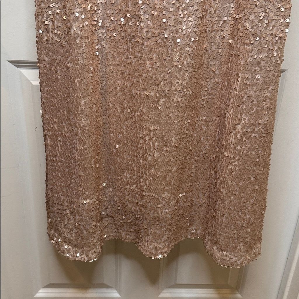 Adrianna Papell Adrianna Papell gold sequin short cap sleeve formal gown 8 Size M / US 6-8 / IT 42-44 - 4 Thumbnail