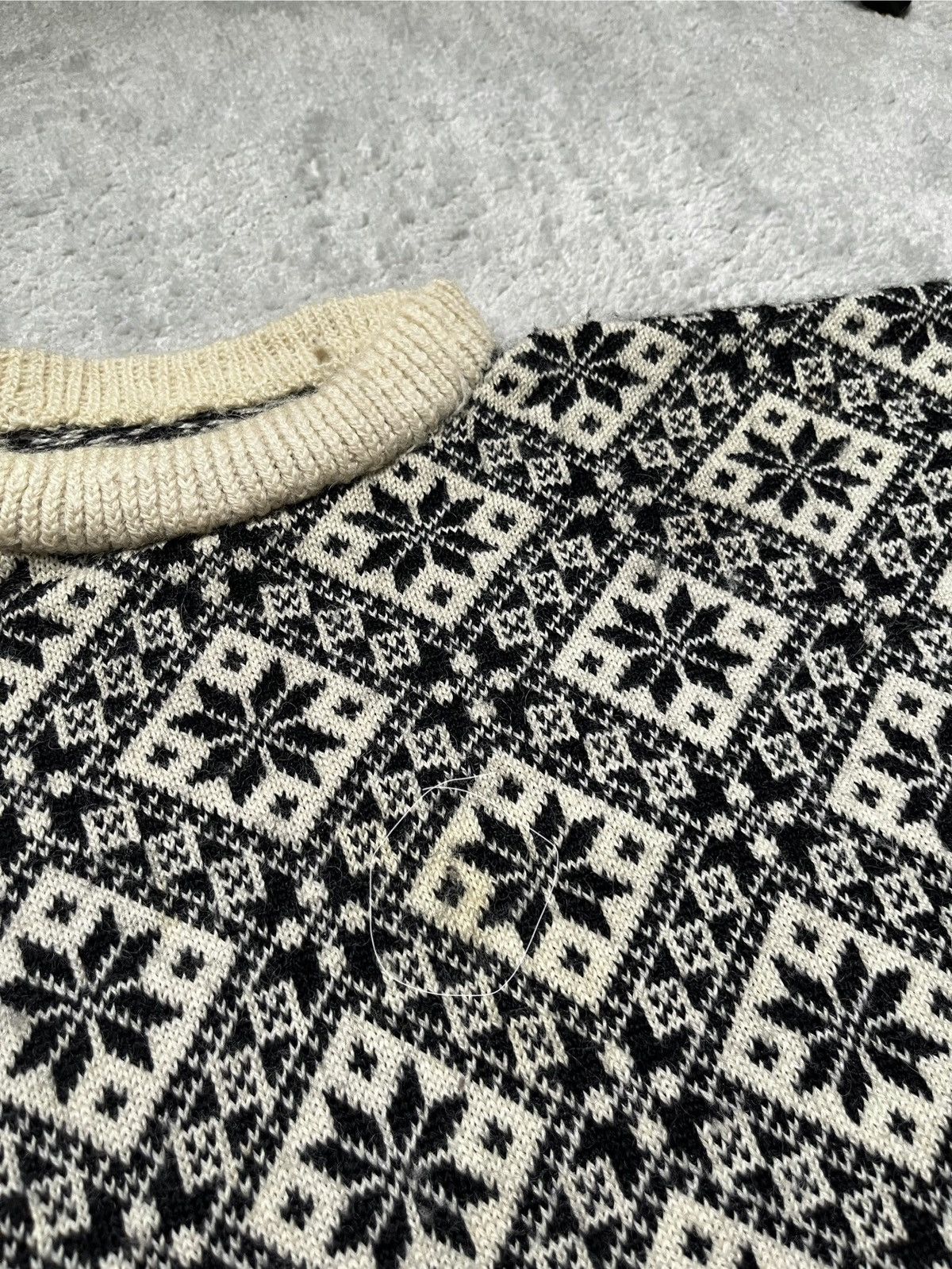 Vintage Wool Winter Heavy -Kniwear Sweater Basic Figured Size US L / EU 52-54 / 3 - 3 Thumbnail