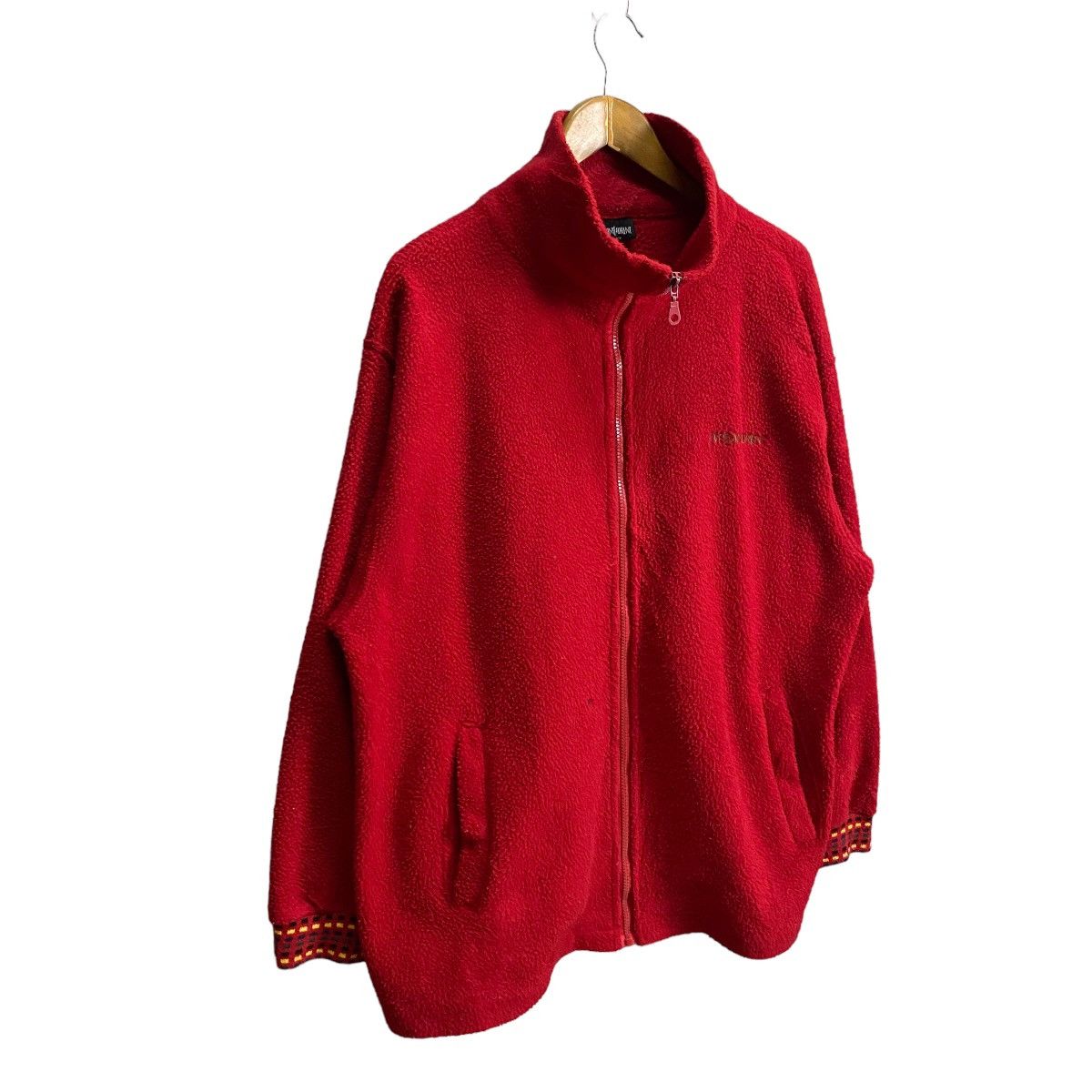 Vintage Yves Saint Lauren vintage big logo back zipper fleece Size US L / EU 52-54 / 3 - 3 Thumbnail