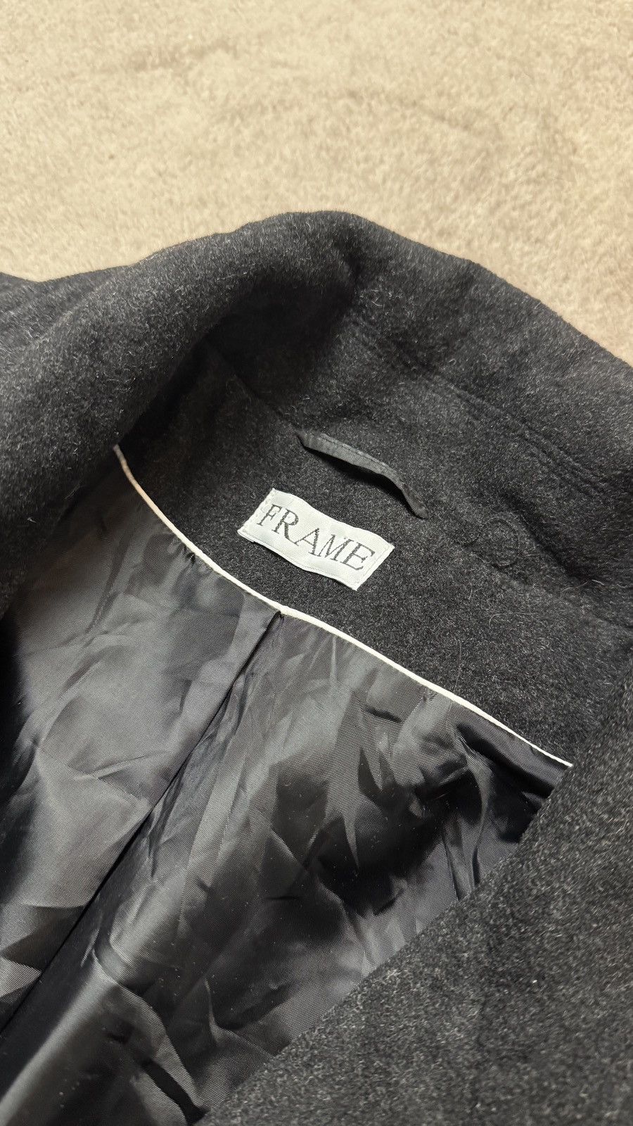Frame Wool Cashmere Double Breast Long Coat gucci ysl loro piana Size XL / US 12-14 / IT 48-50 - 6 Thumbnail