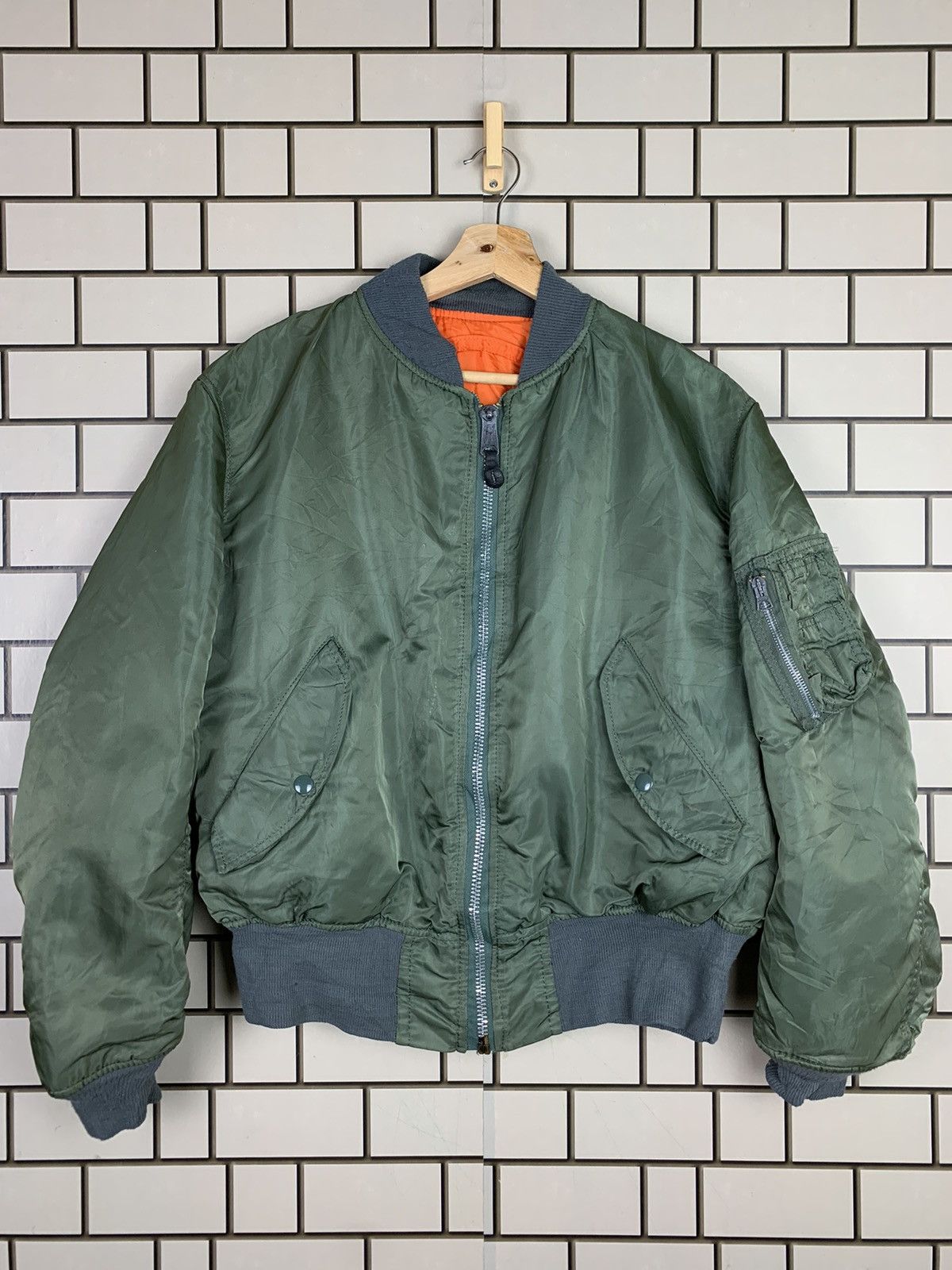 Alpha Industries × Vintage Vintage Military Alpha MA-1 Flyer Bomber Jacket Size US L / EU 52-54 / 3 - 2 Thumbnail
