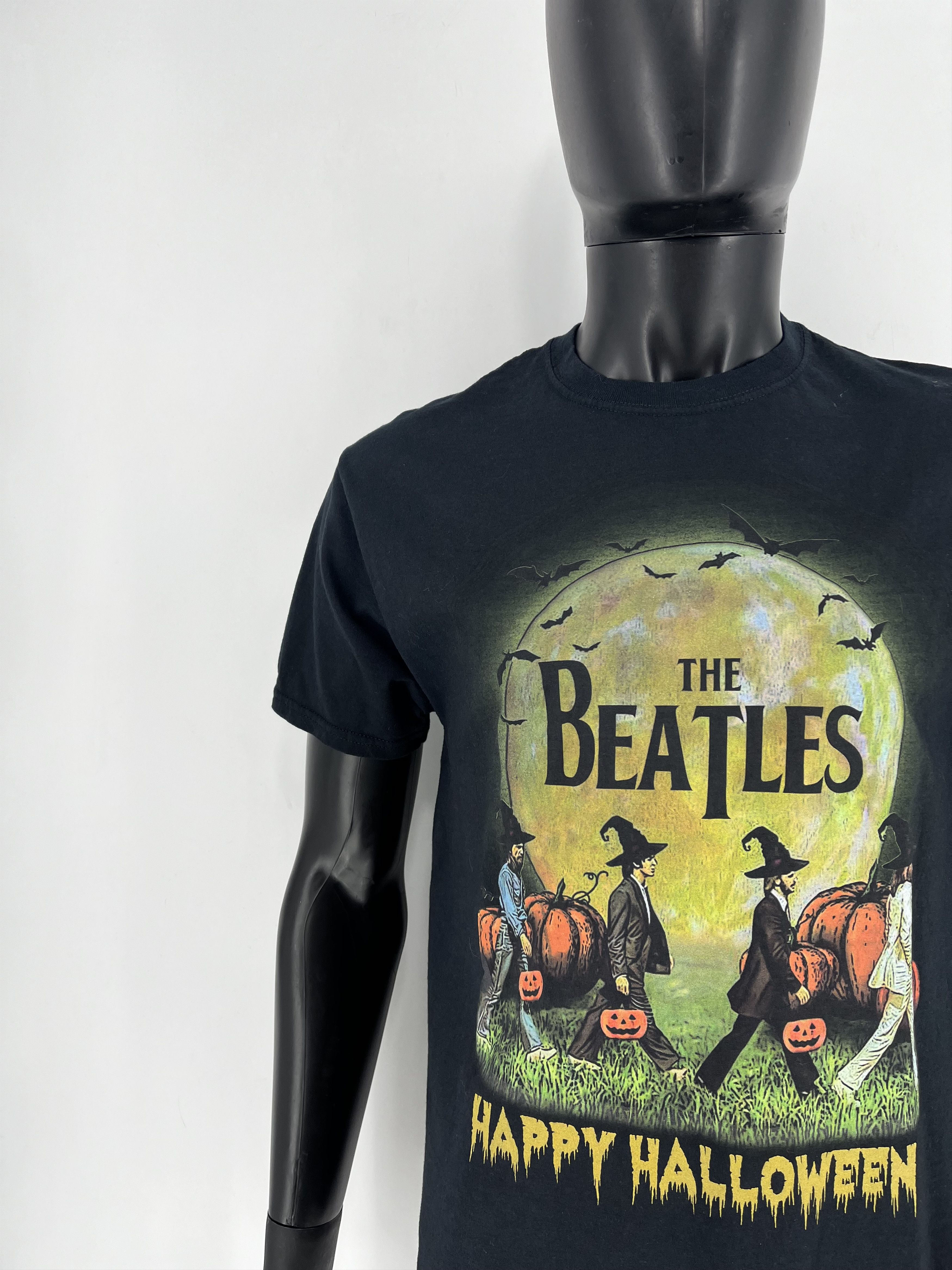 Band Tees × Vintage Vintage The Beatles Happy HalloweenThrashed Rock Streetwear Size US M / EU 48-50 / 2 - 6 Thumbnail