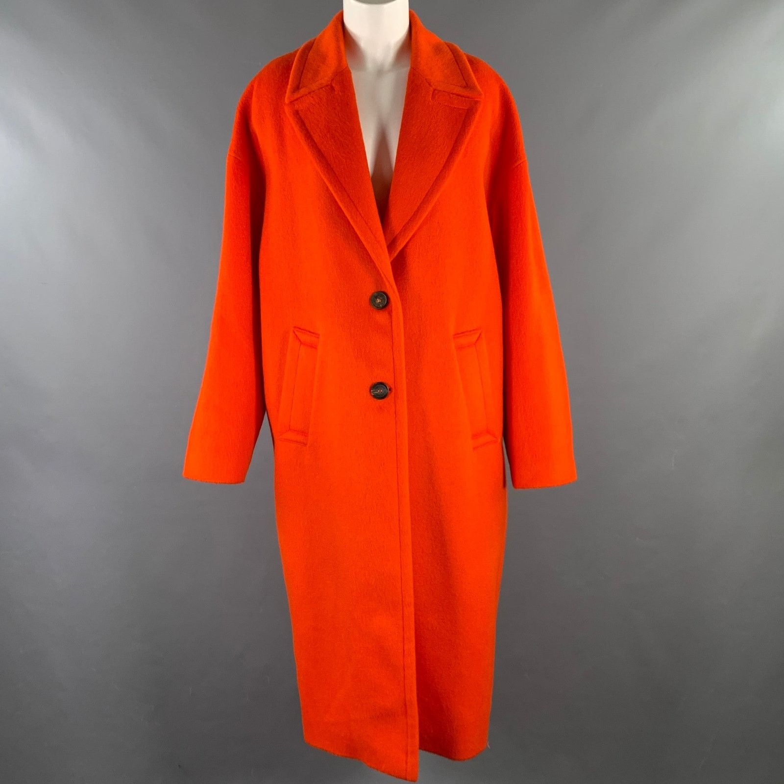 Golden Goose GOLDEN GOOSE Size M Orange Wool Blend Notch Lapel Coat Size M / US 6-8 / IT 42-44 - 1 Thumbnail