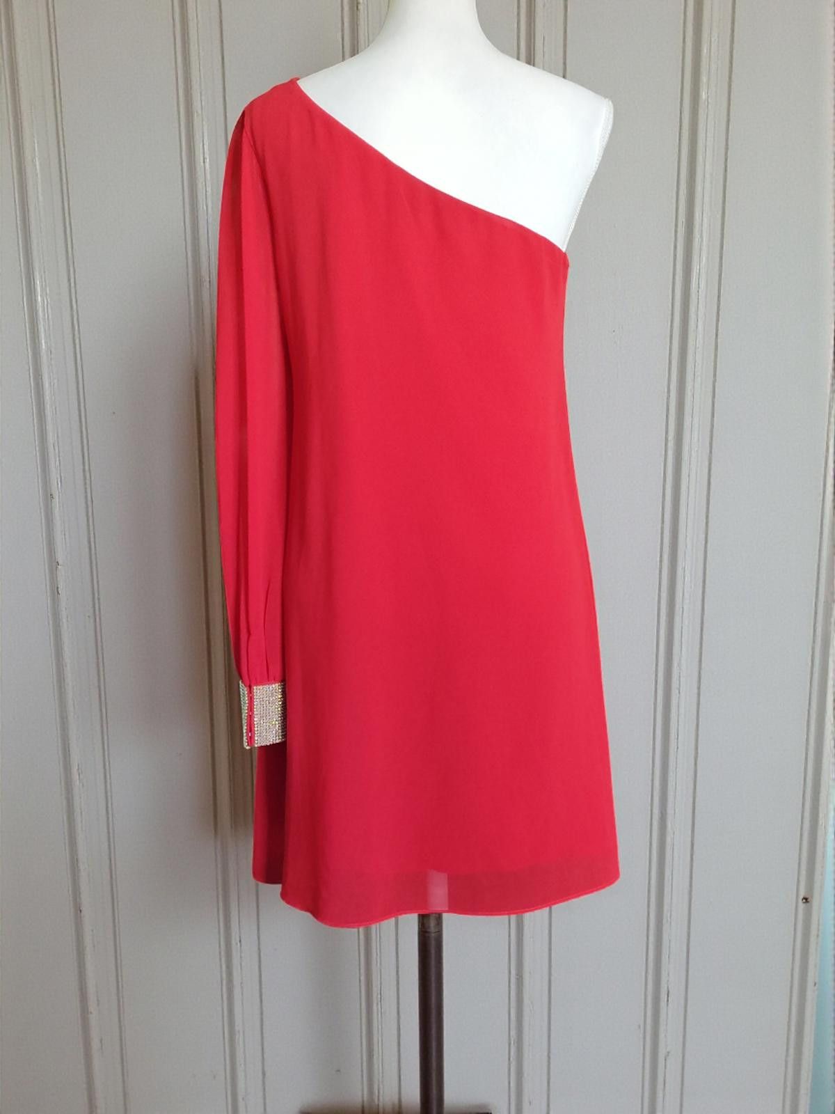 Other City Triangles Red One-Shoulder Blouse with Embellished Cuff Size M / US 6-8 / IT 42-44 - 5 Thumbnail