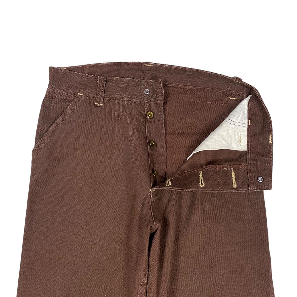 Japanese Brand × Sugar Cane × Toyo Enterprises HeadLight Union Made Double Knee Canvas Carpenter Work Pants Size US 30 / EU 46 - 5 Thumbnail