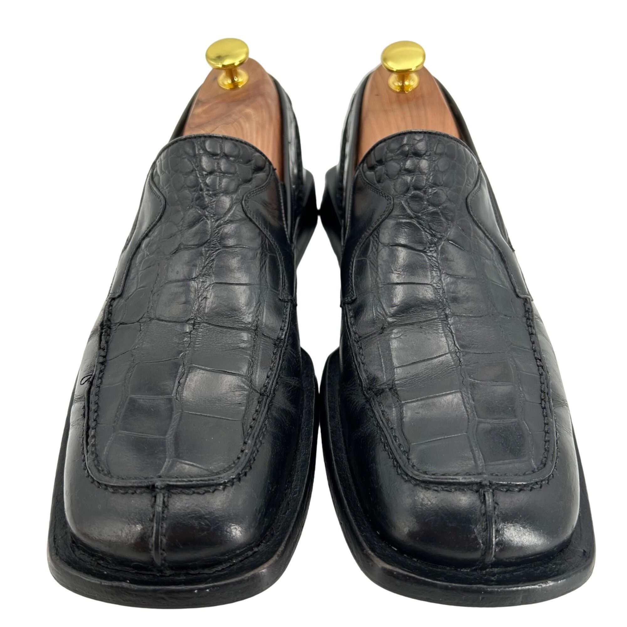 Mezlan Vintage Mezlan Exotic Black Alligator Dress Shoes Men 8 Loaf Size US 8 / EU 41 - 10 Thumbnail