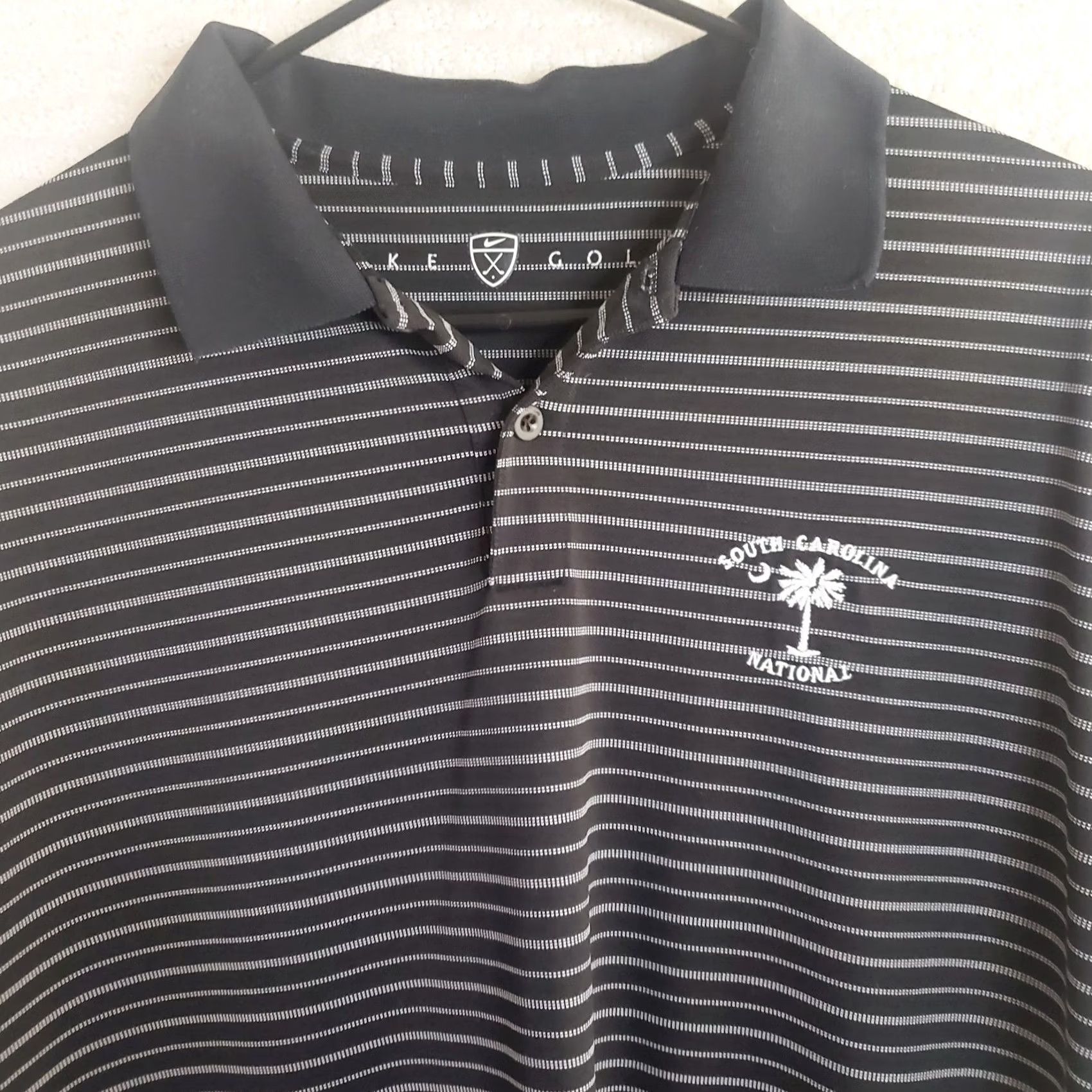 Nike Nike Golf Polo Shirt Mens XL Black Striped Swoosh Performance SC National Size US XL / EU 56 / 4 - 3 Thumbnail