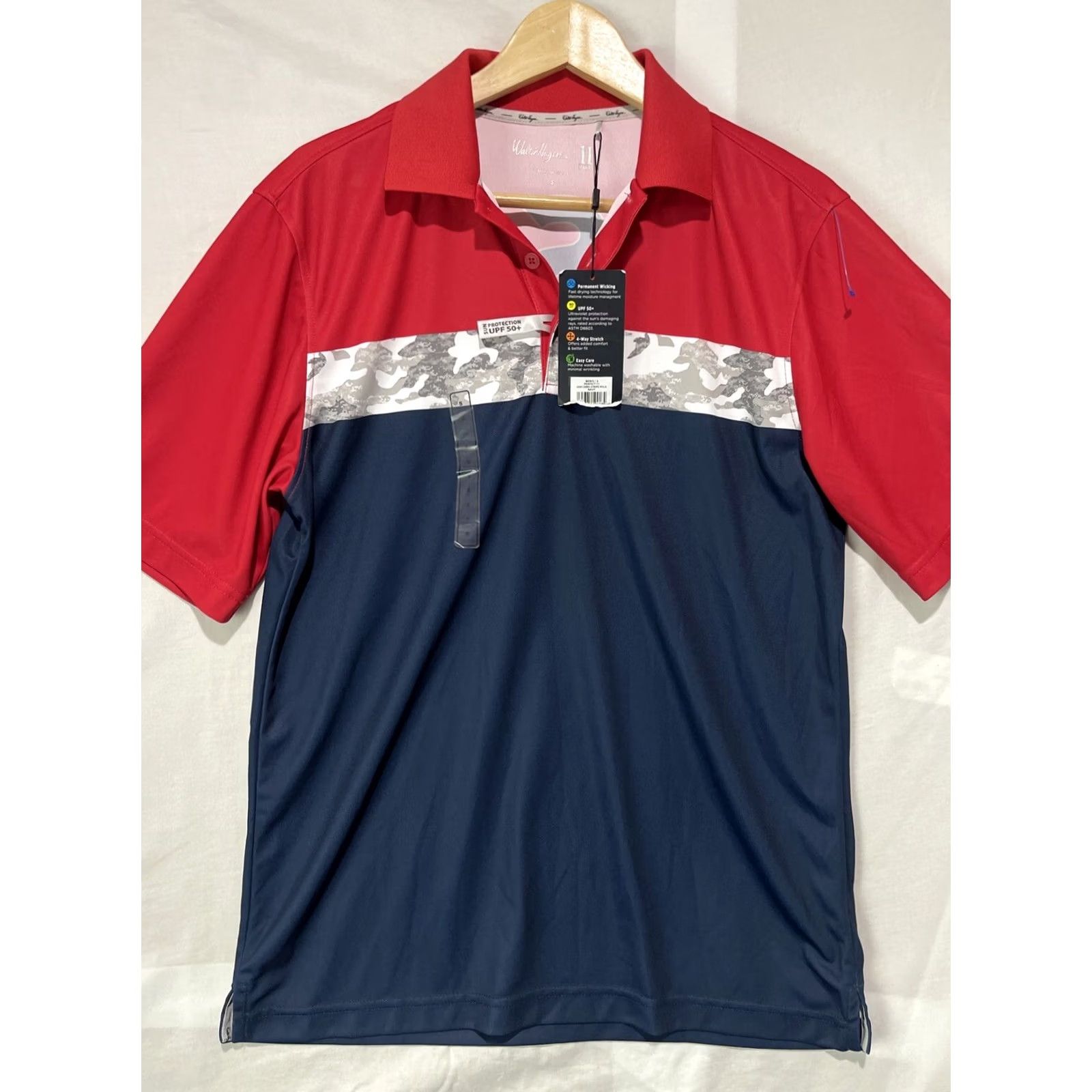 Vintage Walter Hagen Shirt Mens S Polo USA Blue Striped Short Sleeve Button Up Golf Polo Shirt Size US S / EU 44-46 / 1 - 2 Thumbnail