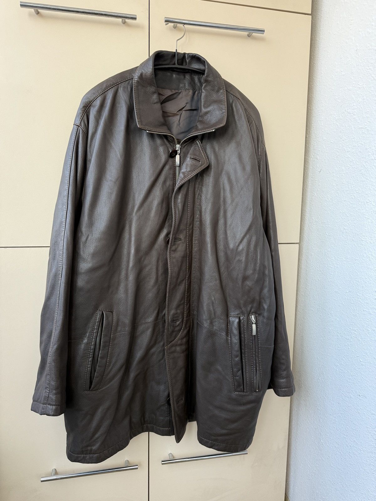 Genuine Leather Echt Leder Deer leather jacket brown Size US XXL / EU 58 / 5 - 1 Thumbnail