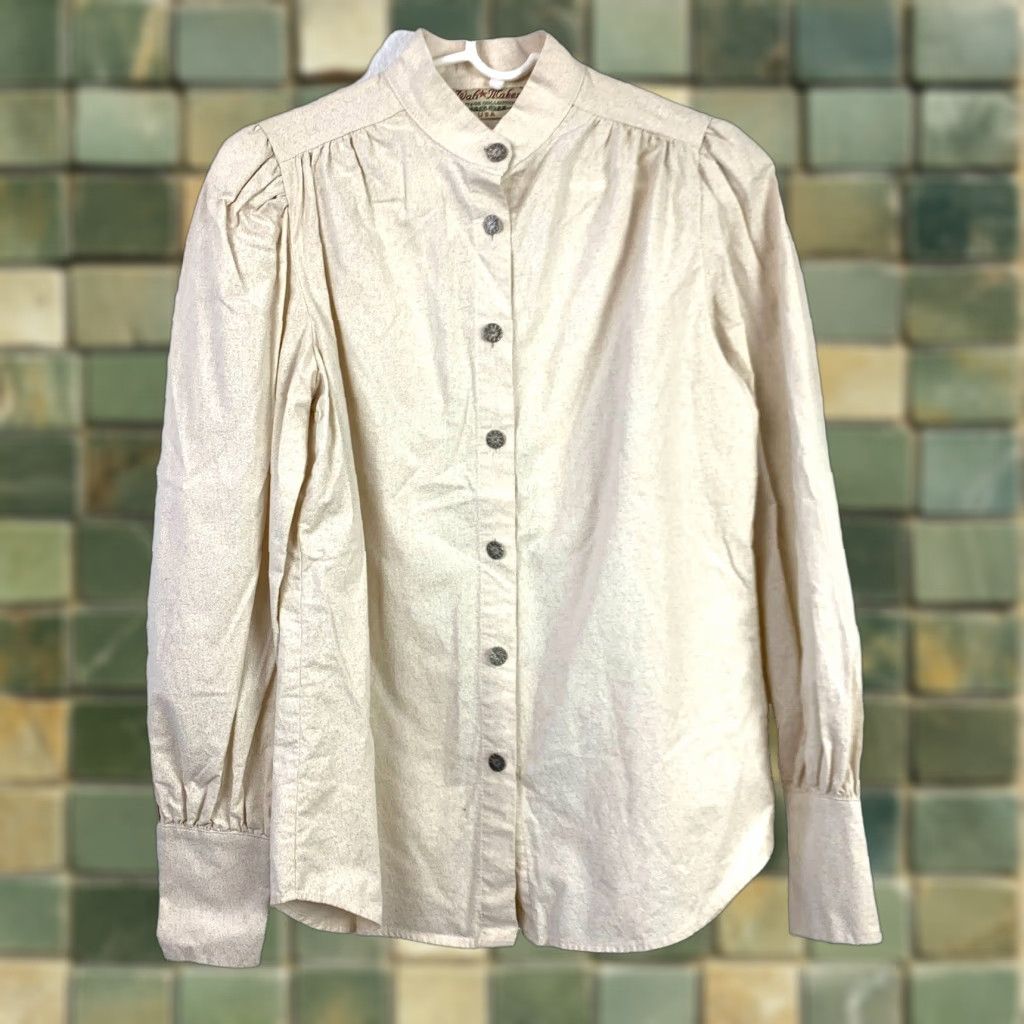 Vintage VINTAGE Wah Maker Shirt Western Ivory 1990s Paisley Print Prairie Puff Medium Mens Size M / US 6-8 / IT 42-44 - 1 Thumbnail