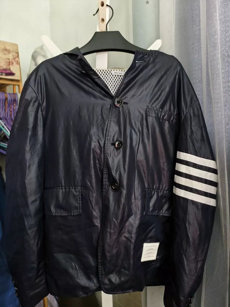 Thom Browne THOM BROWNE Navy Rain Jacket 2502-Nextarrow Size US M / EU 48-50 / 2 - 1 Thumbnail