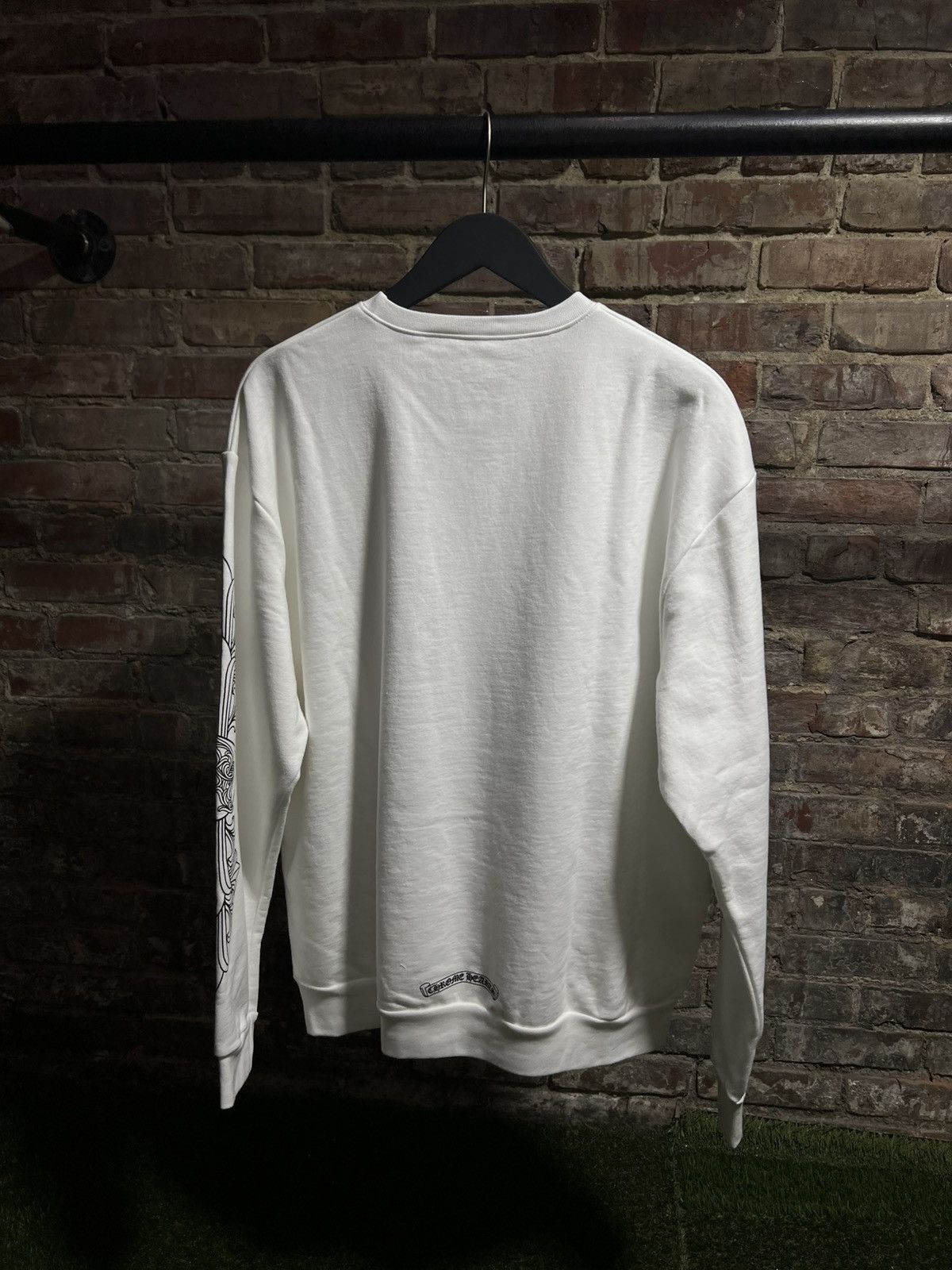 Chrome Hearts Chrome Hearts Neck Script White Crewneck Size US M / EU 48-50 / 2 - 2 Thumbnail
