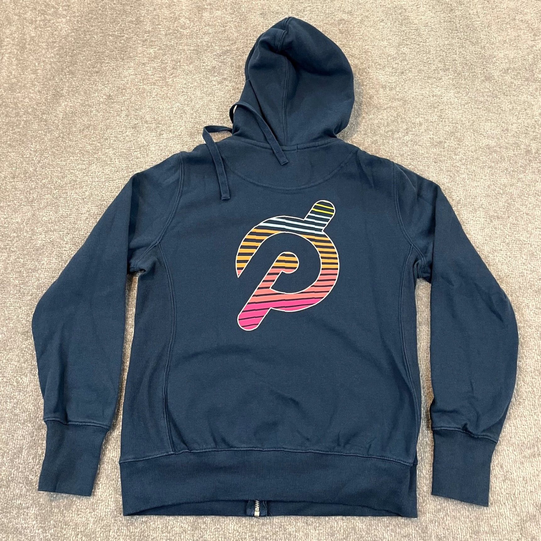 Vintage Peloton Jacket Womens Medium Blue Ultimate Fleece Zip Hoodie Cycling Training Size M / US 6-8 / IT 42-44 - 2 Thumbnail