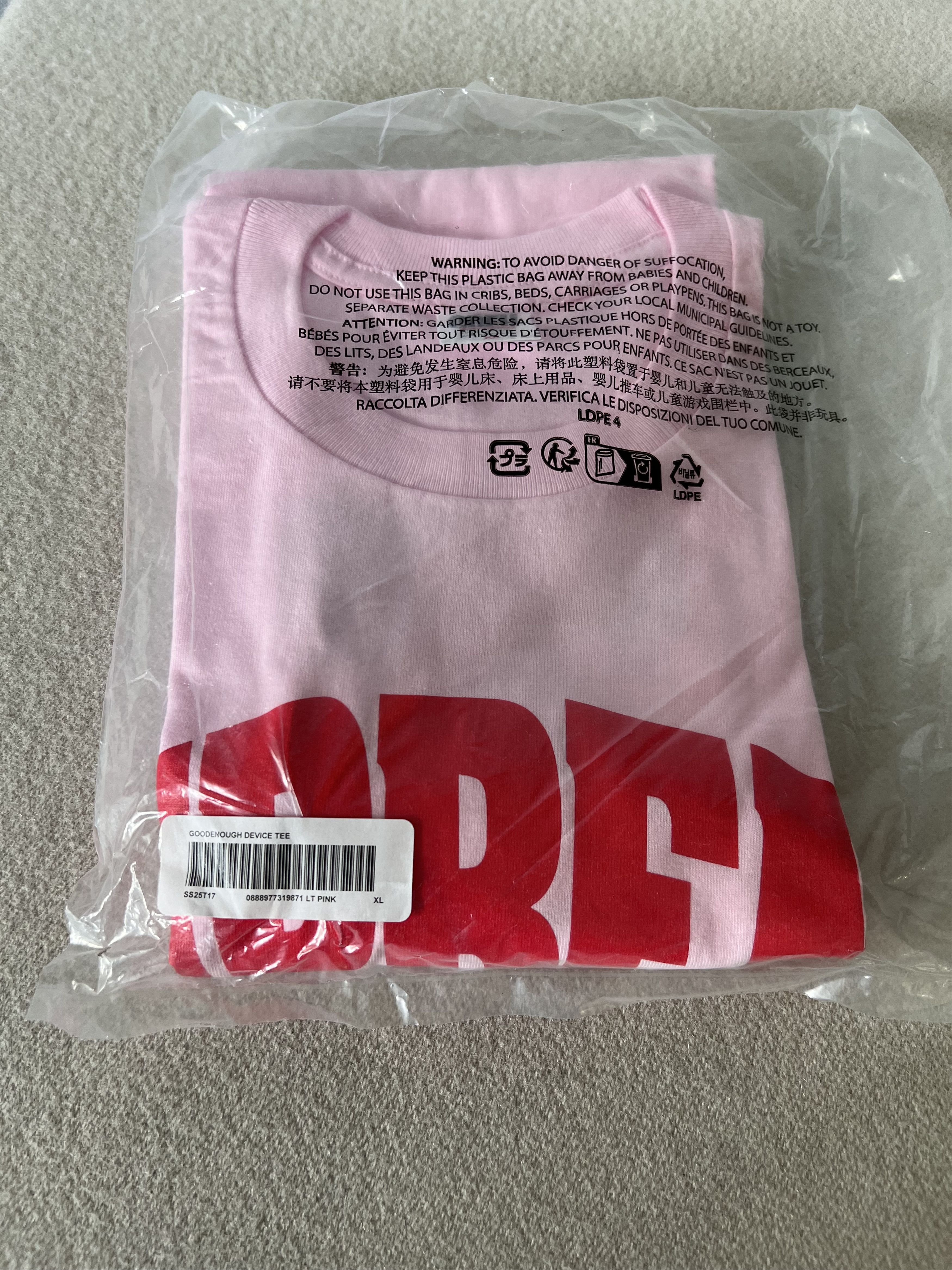 GOODENOUGH × Supreme Supreme GOODENOUGH Device Tee in Light Pink Size US XL / EU 56 / 4 - 3 Thumbnail