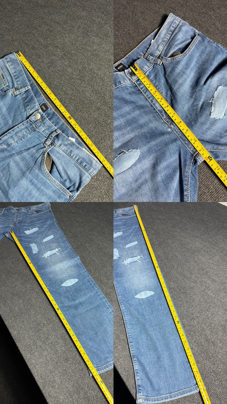 Hugo Boss Luxury Hugo Boss Distressed Punk Rock Light Wash Y2K Jeans Size US 36 / EU 52 - 22 Thumbnail