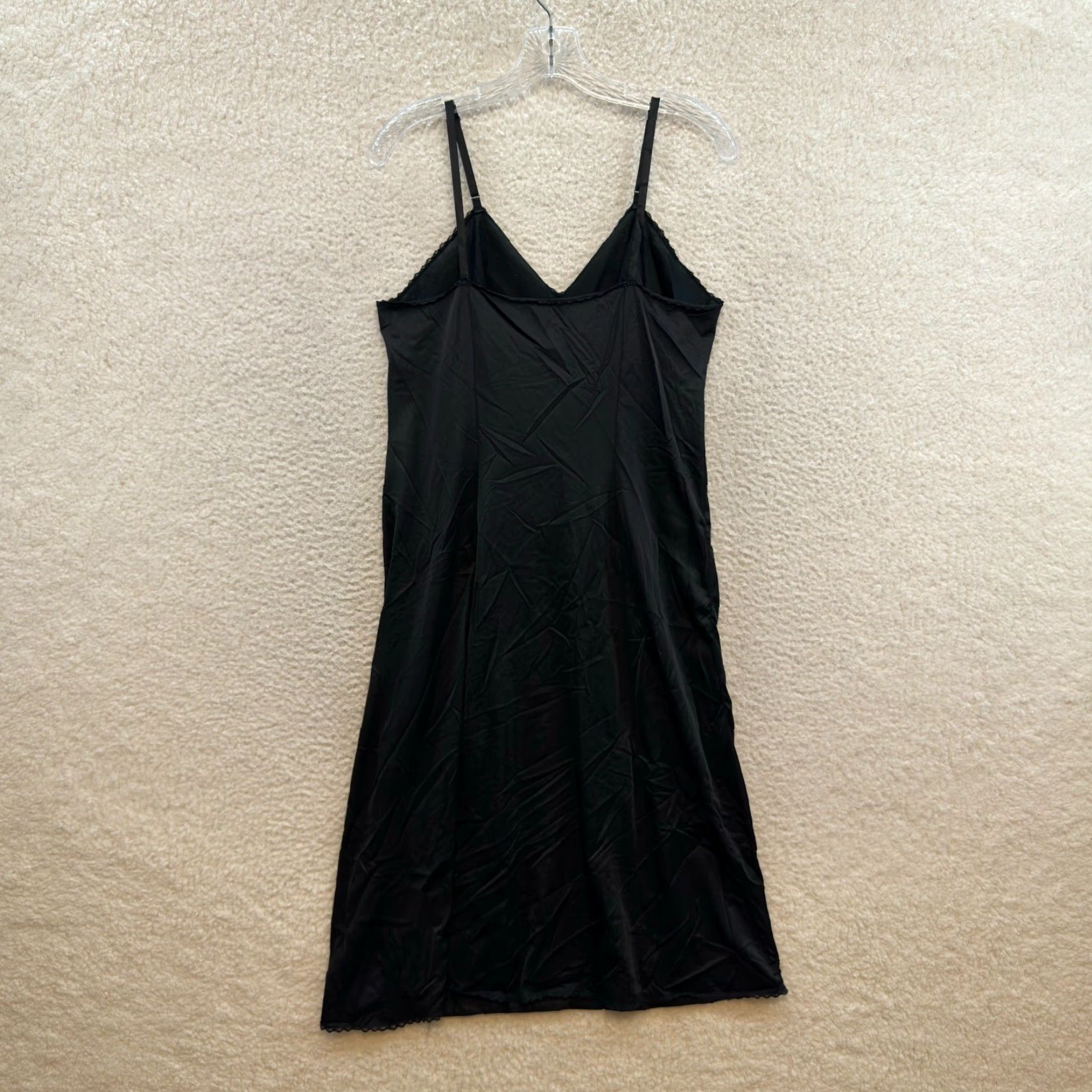 Vintage VINTAGE Vanity Fair Slip Dress L - Black Midi Lingerie 38 Medium Large Dress Size L / US 10 / IT 46 - 2 Thumbnail