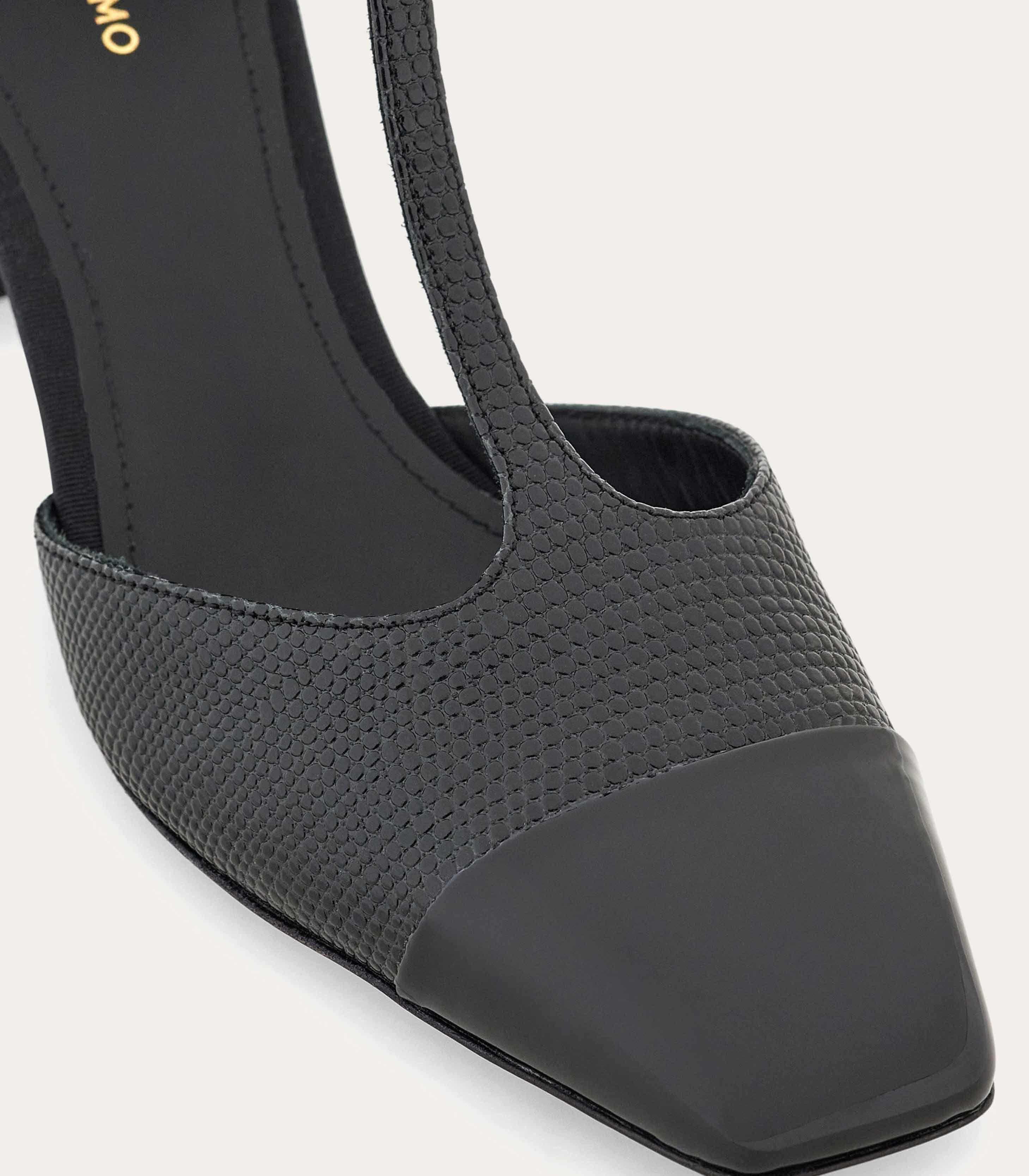 Salvatore Ferragamo o1s1rm0526 Chunky Heel T-Strap Pumps in Black Size US 8 / IT 38 - 6 Thumbnail
