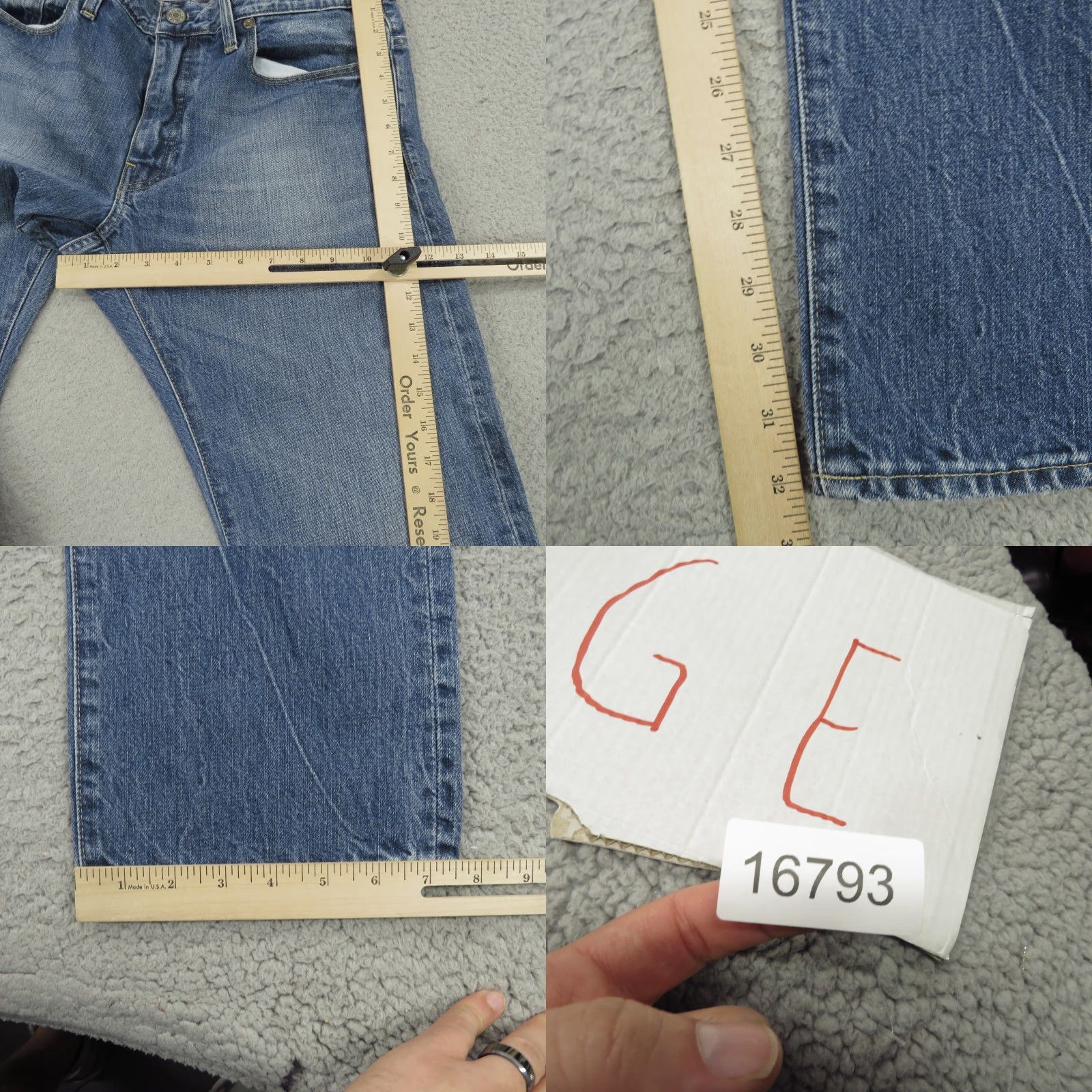 G-Star G Star Raw Jeans Mens 36x32 3301 Slim Light Washout Fades Denim Button Fly Jeans 5-Pocket Design Size US 36 / EU 52 - 9 Thumbnail